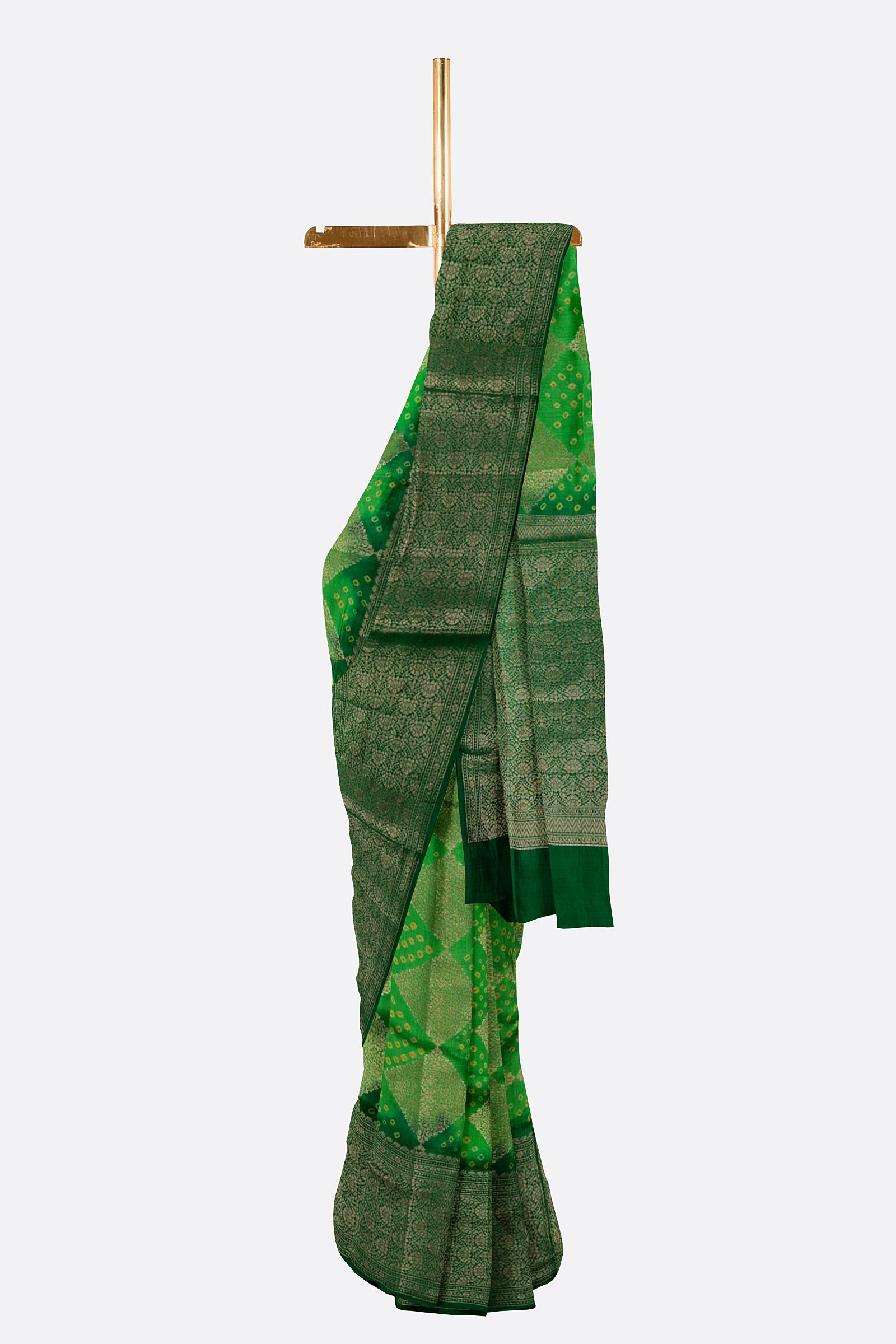 Green Woven Chiniya Saree ES1148
