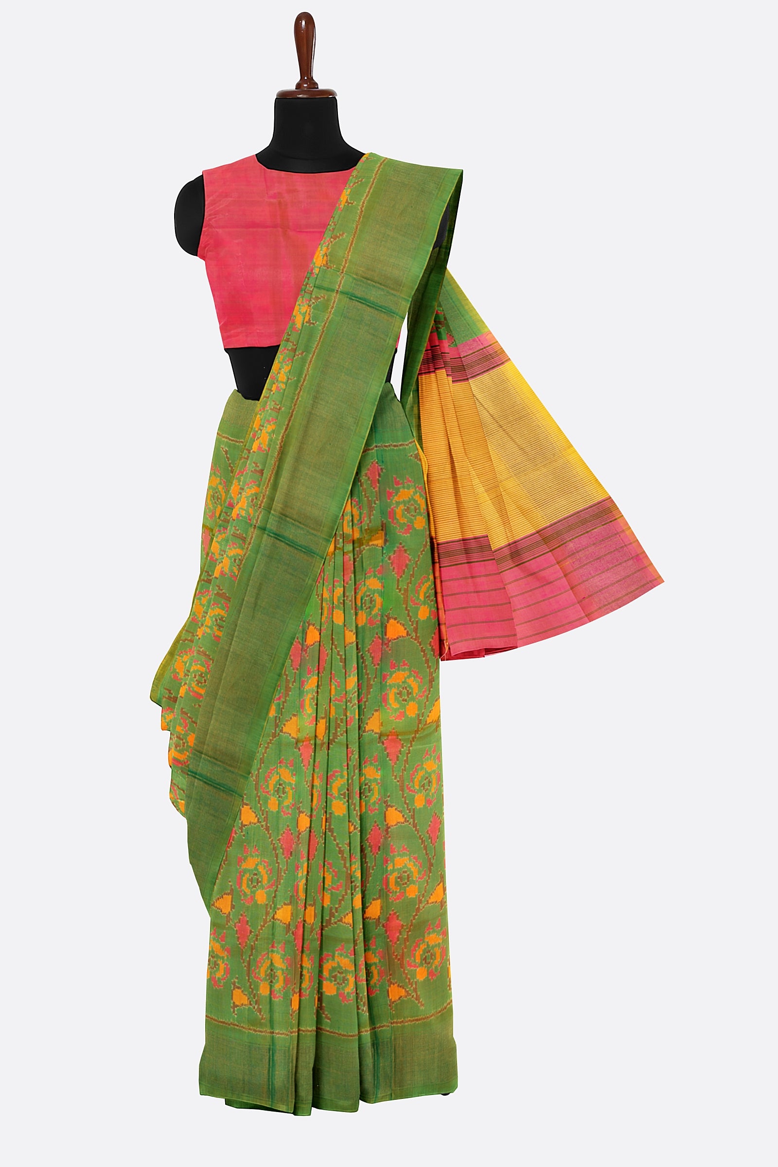 Green Woven Pure Patola Saree BS0038