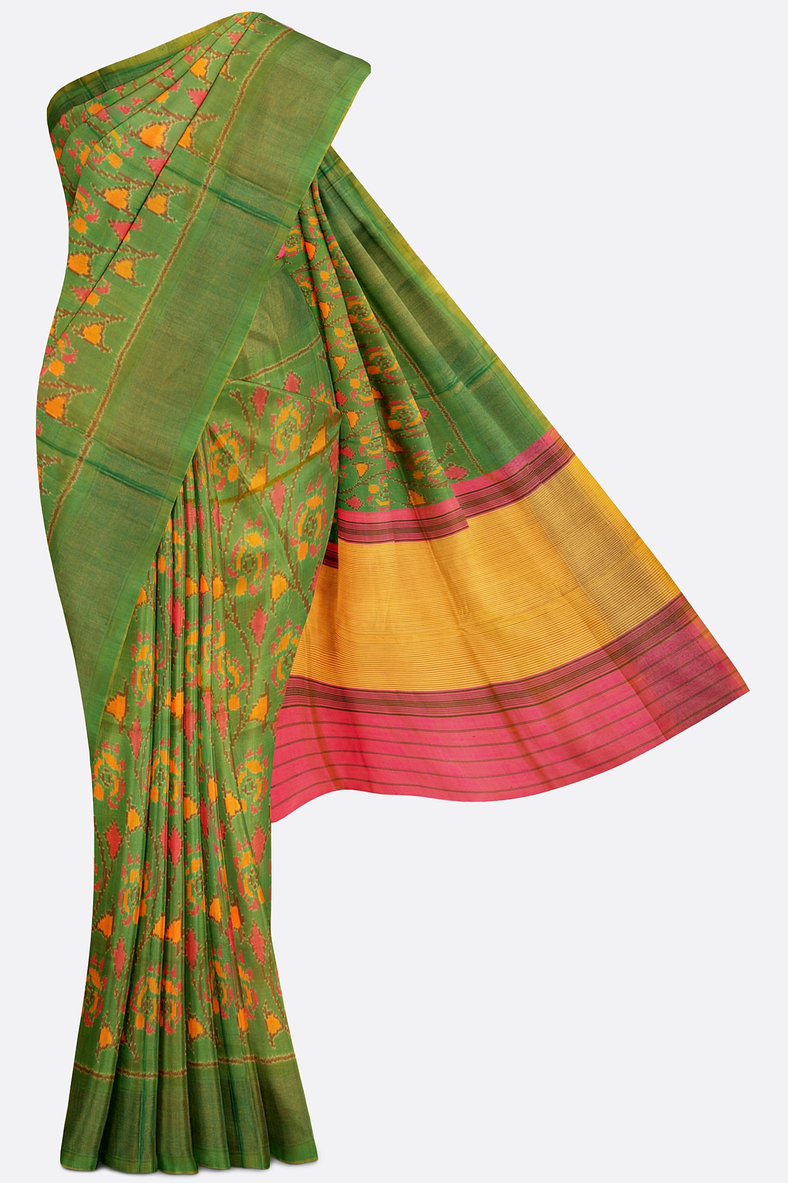 Green Woven Pure Patola Saree BS0038