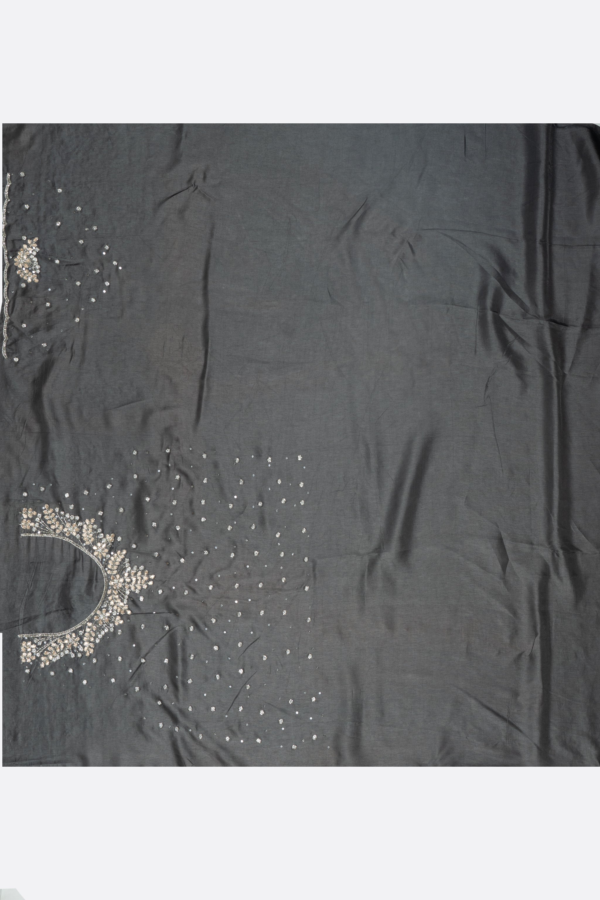 Grey Printed Organza Saree ES0324