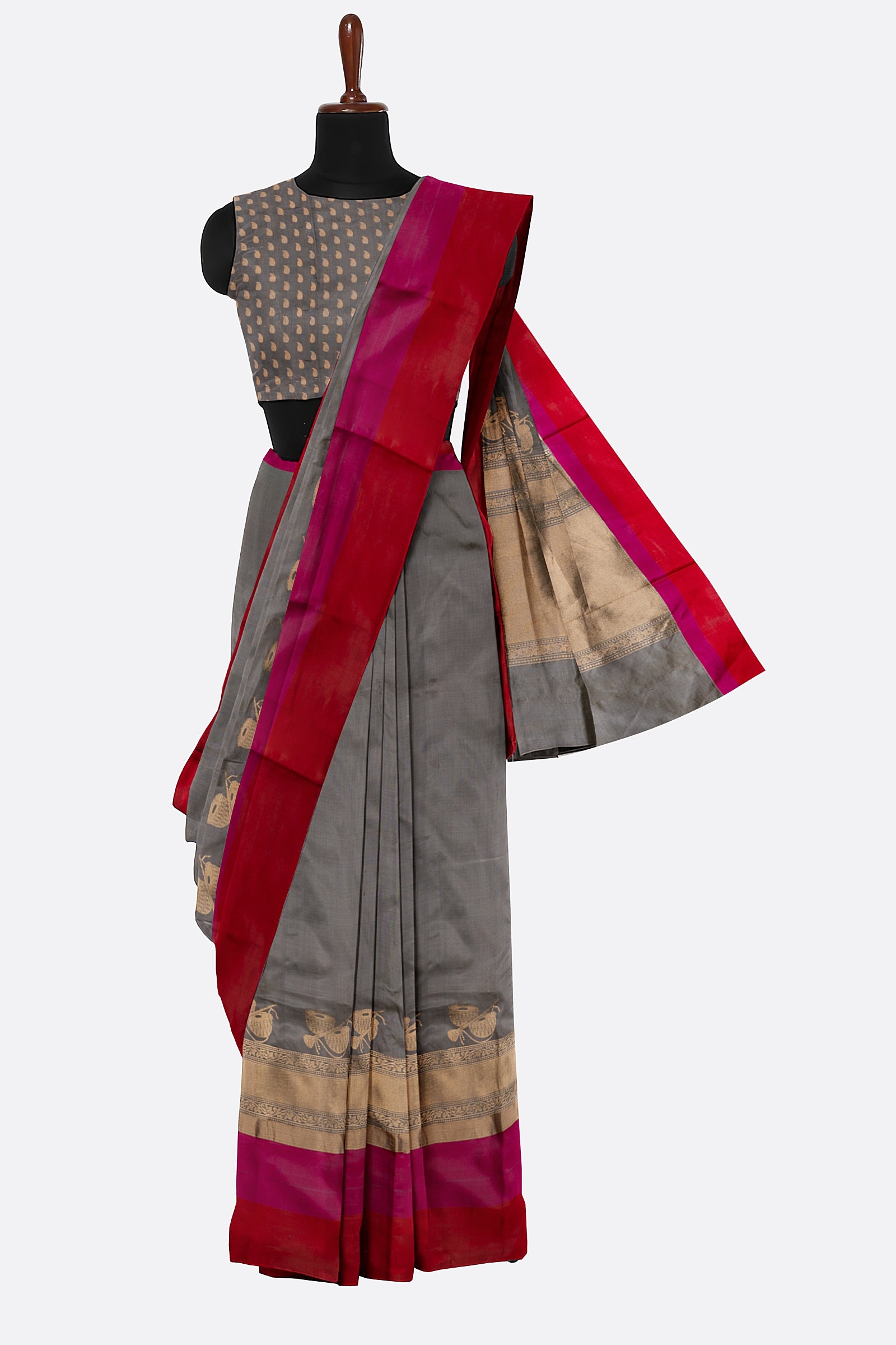 Grey Woven Banaras Saree 900945