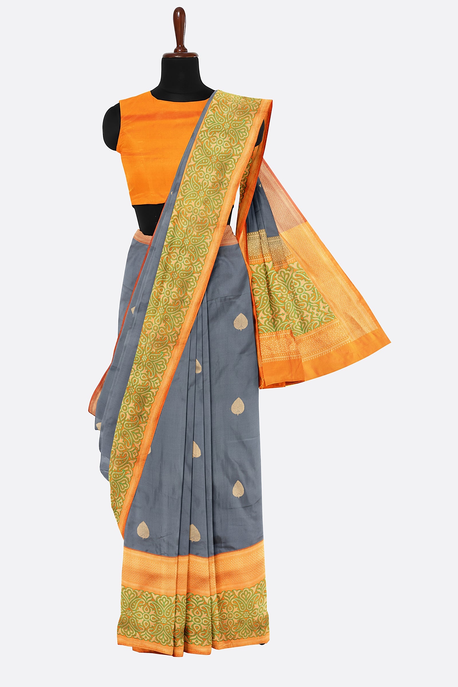 Grey Woven Banaras Saree BS0983