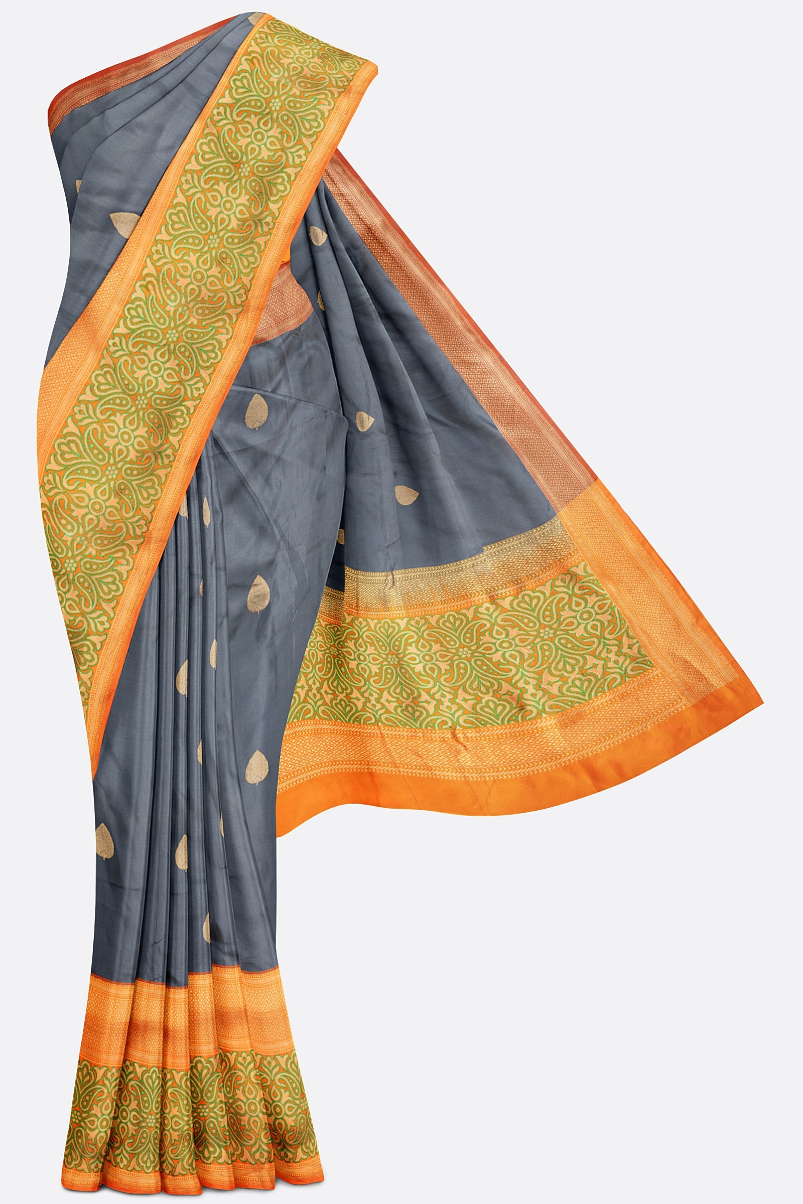 Grey Woven Banaras Saree BS0983