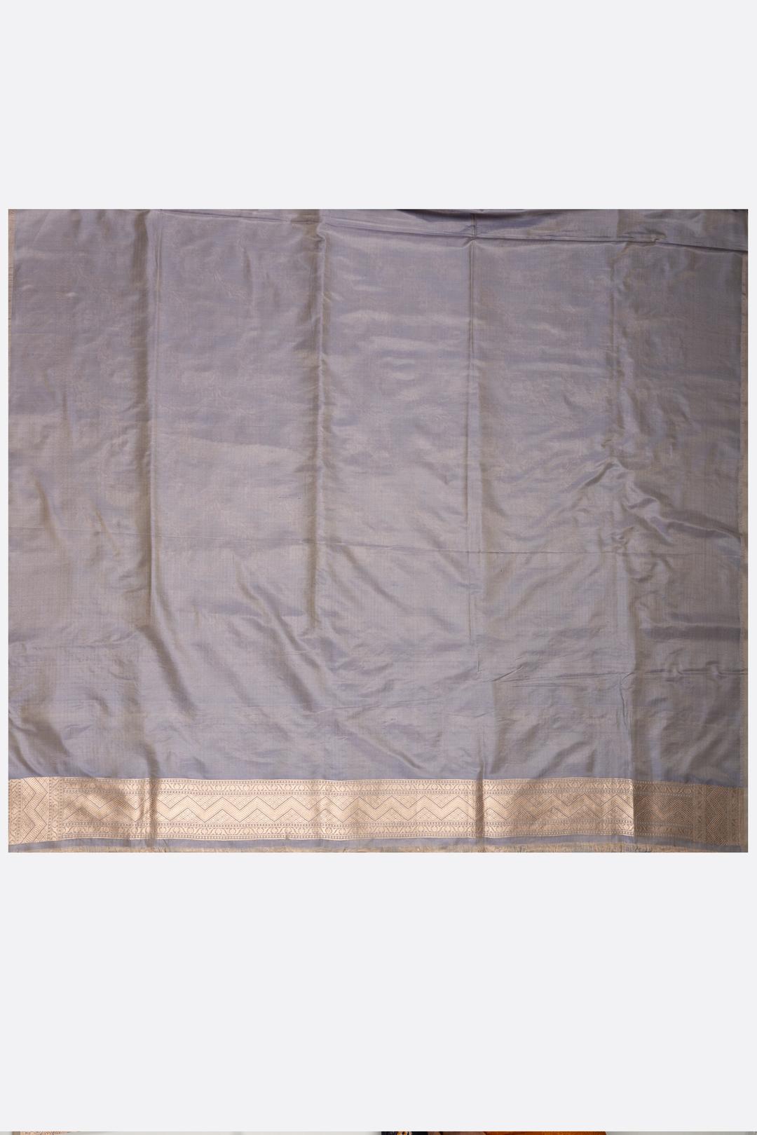 Grey Woven Banaras Saree F00209