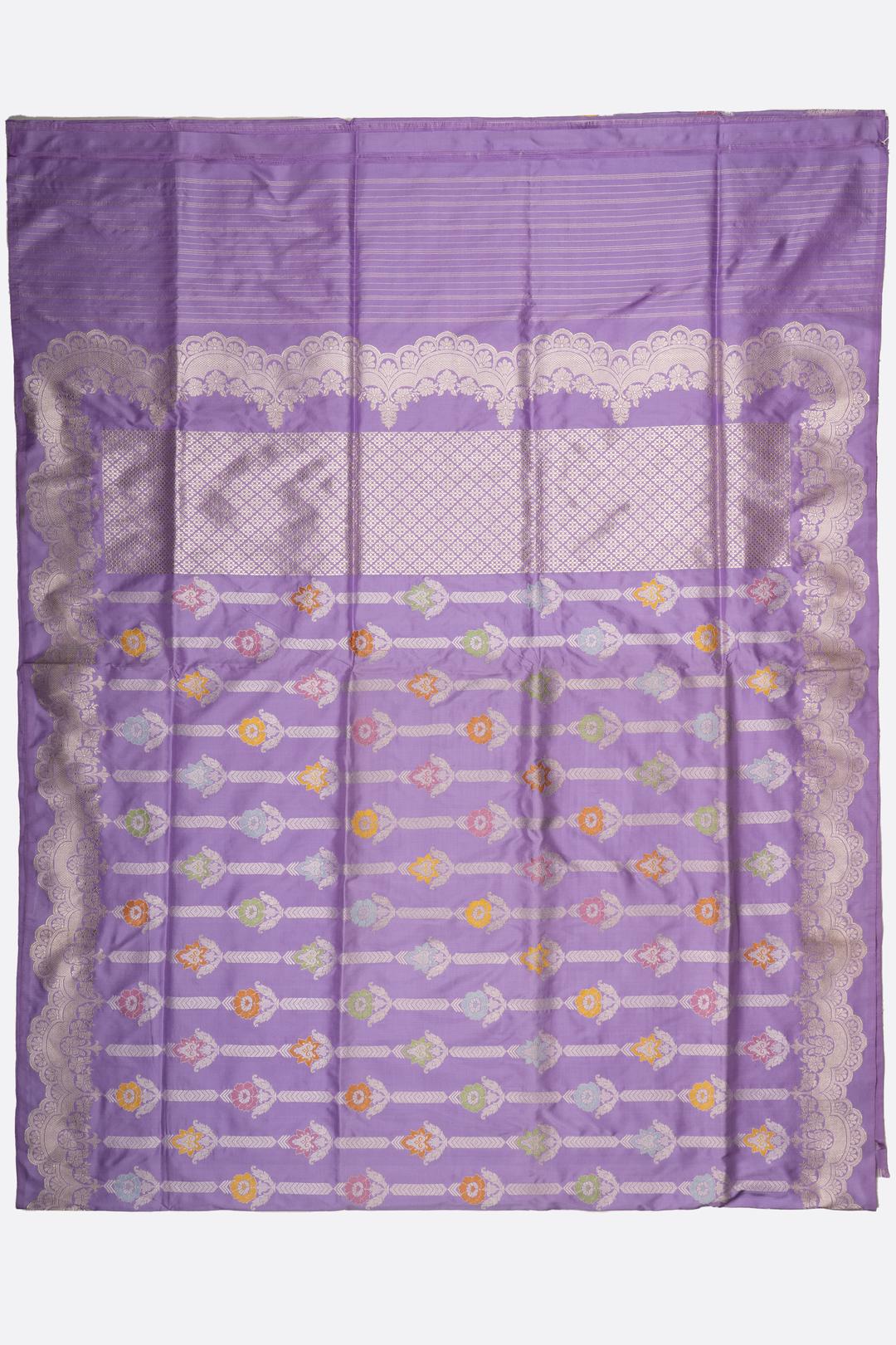 Lavender Woven Banaras Saree F00198