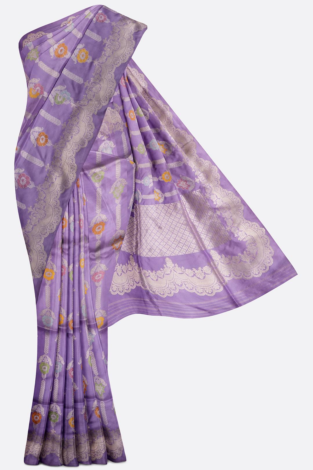 Lavender Woven Banaras Saree F00198