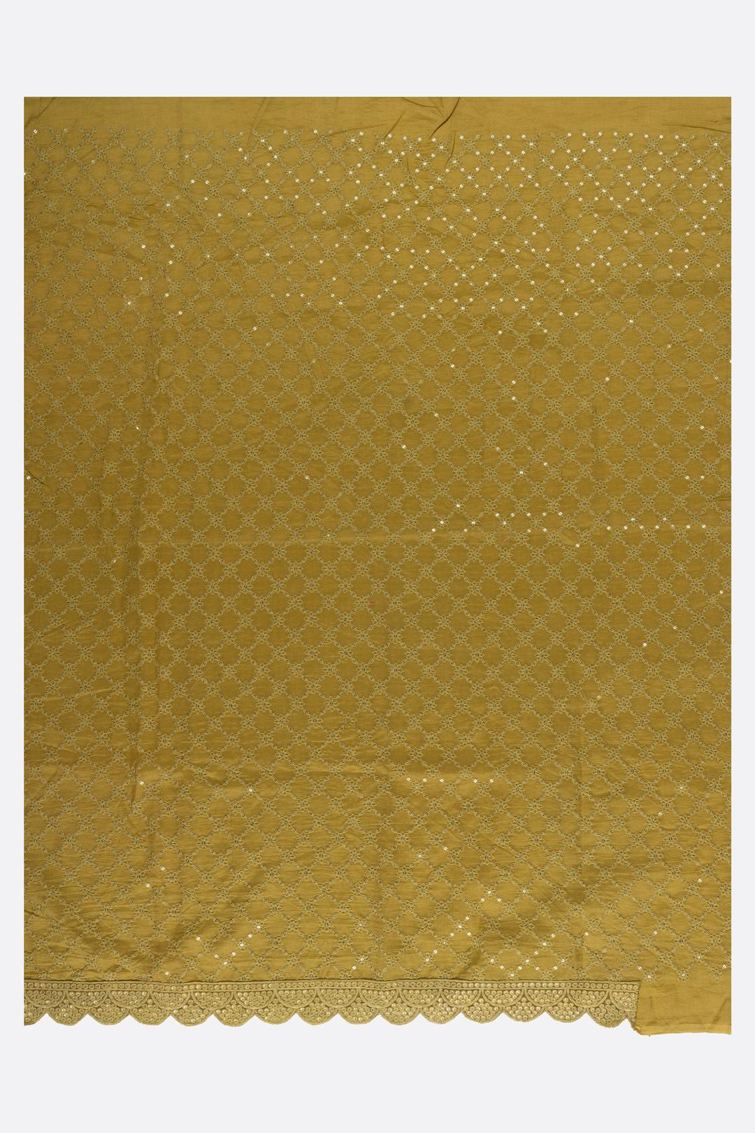 Lemon Yellow Printed Georgette Saree F00770