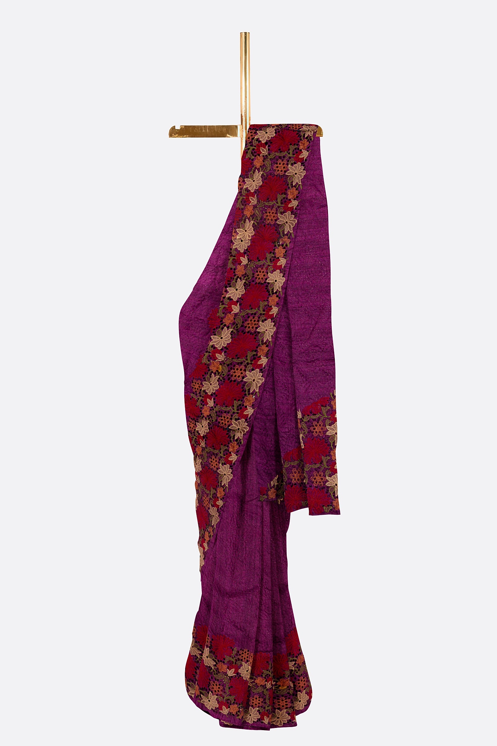Magenta Woven Art Tussar Saree AB0494