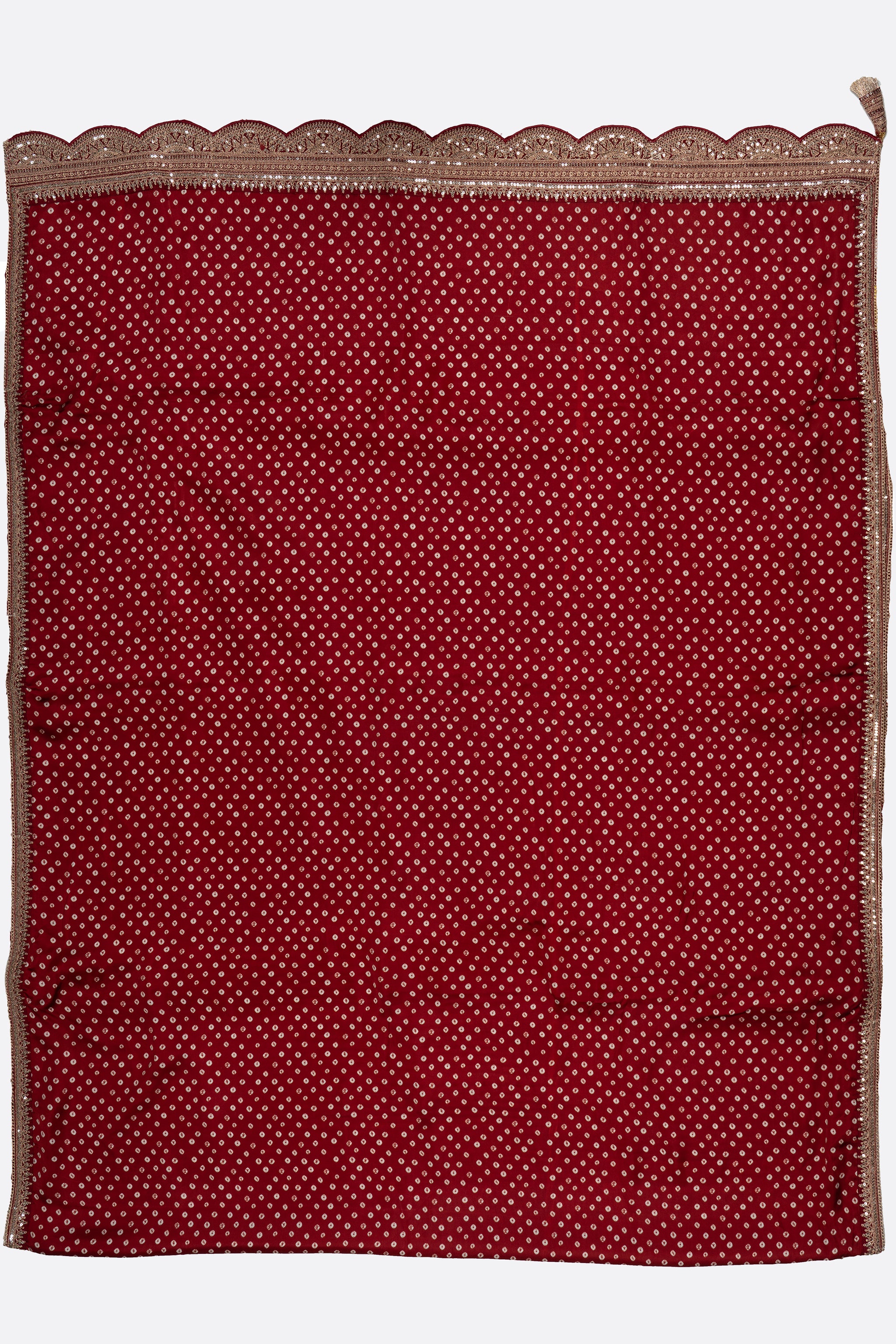 Maroon Printed Satin Saree F01118