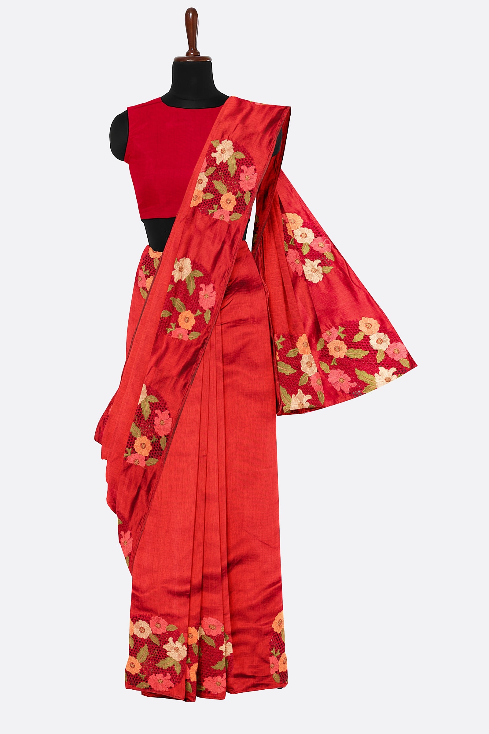 Maroon Woven Chiniya Saree AB0672