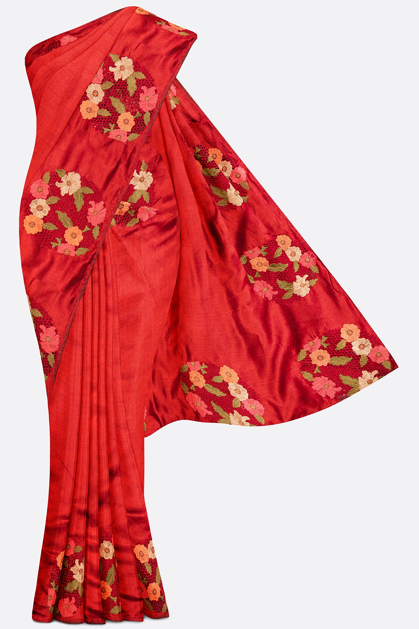 Maroon Woven Chiniya Saree AB0672