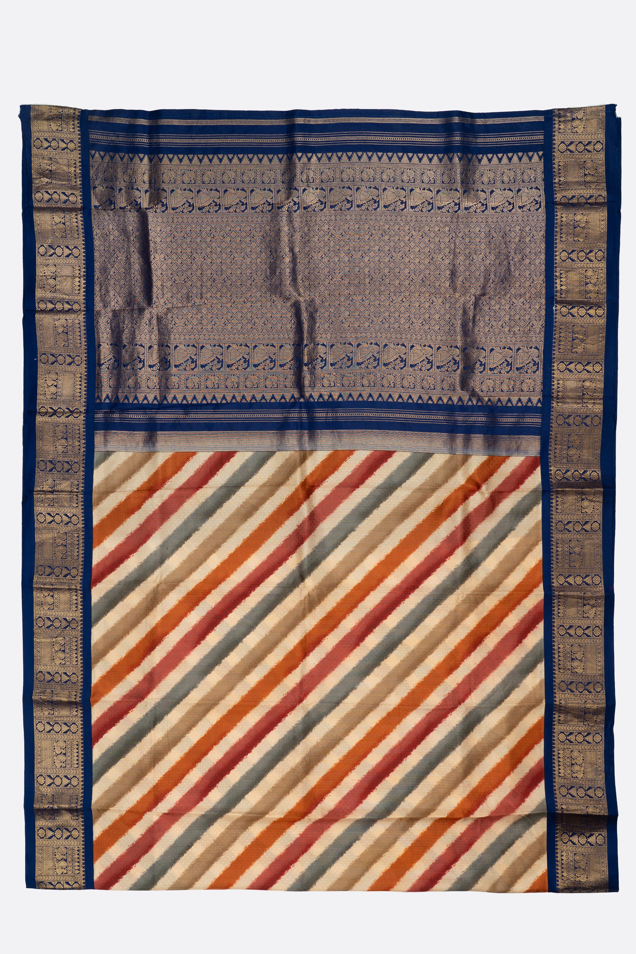 Multicolor Printed Gadwal Silk Saree ES1202