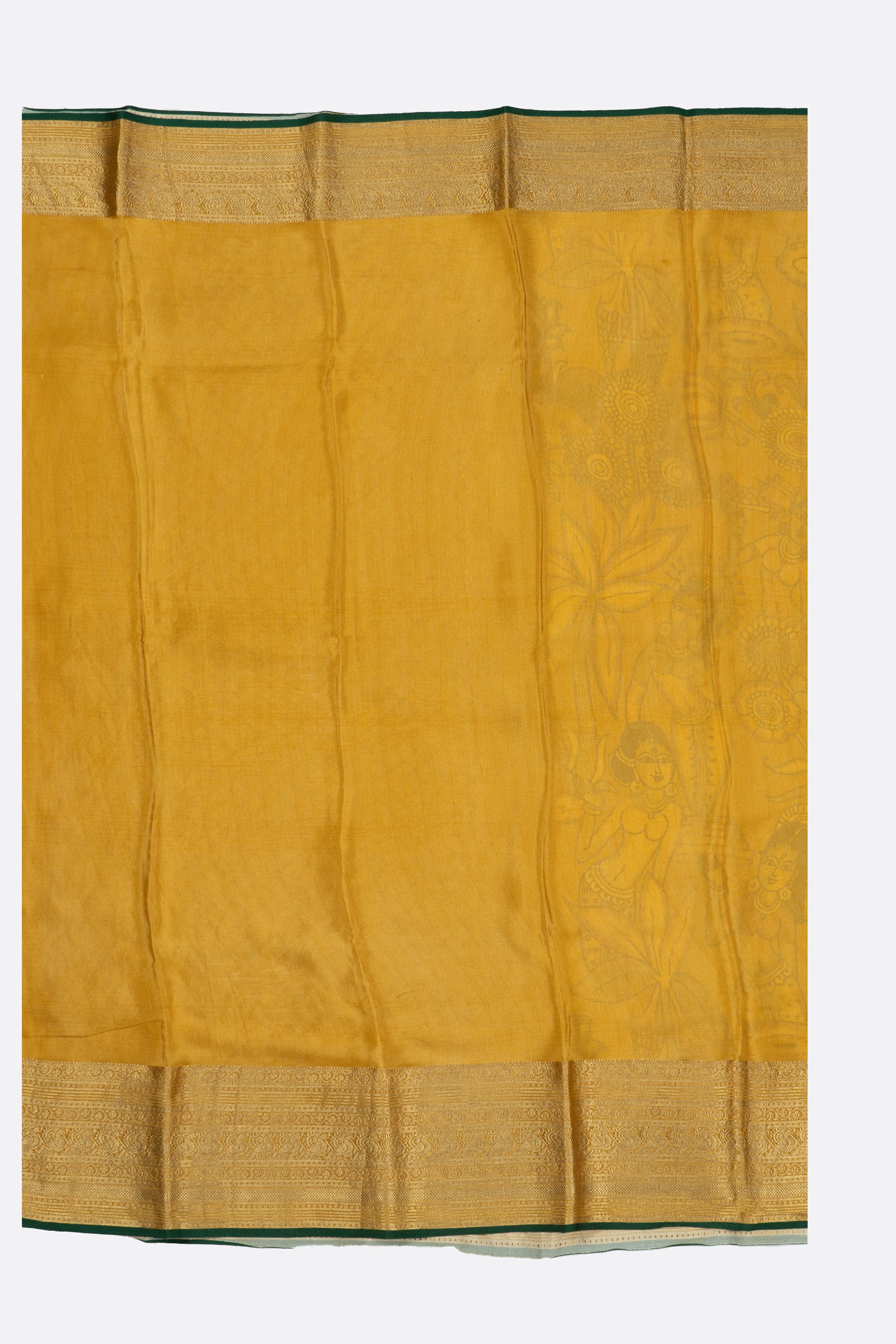 Mustard Printed Crepe Silk Saree ES0495