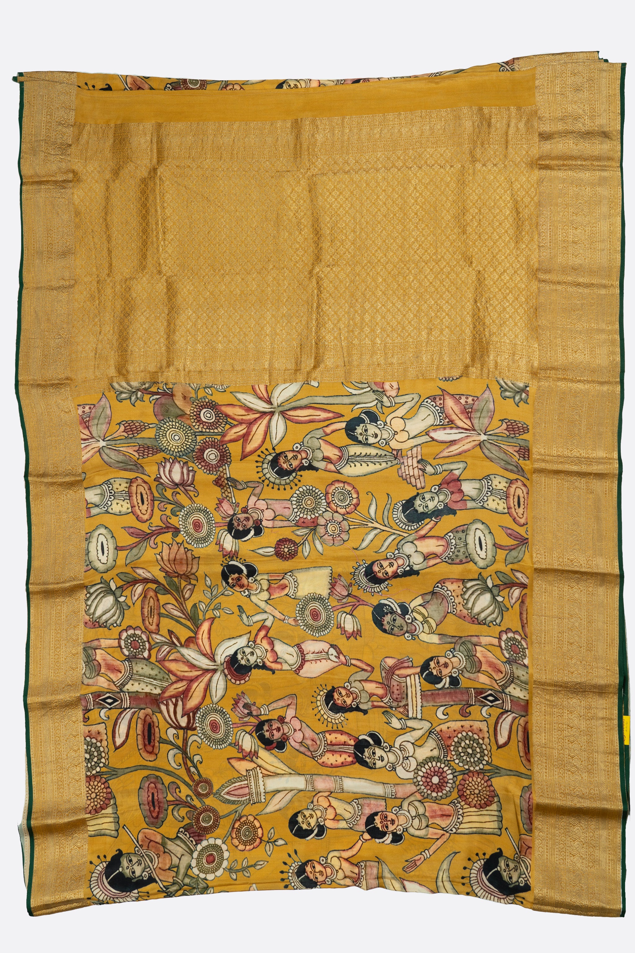 Mustard Printed Crepe Silk Saree ES0495