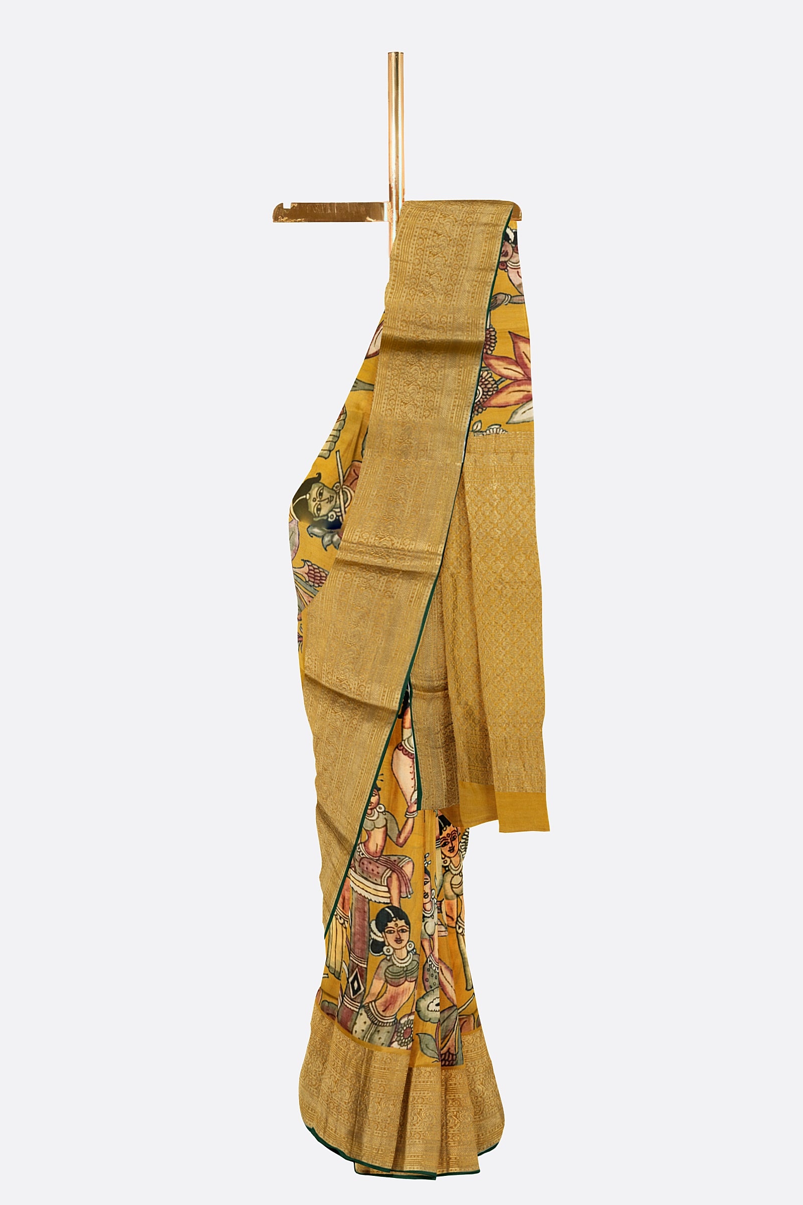 Mustard Printed Crepe Silk Saree ES0495