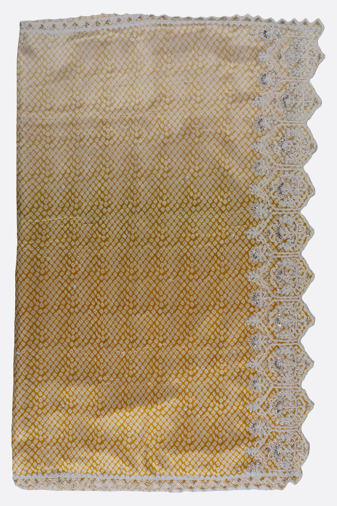 Mustard Yellow Printed Georgette Saree F00785