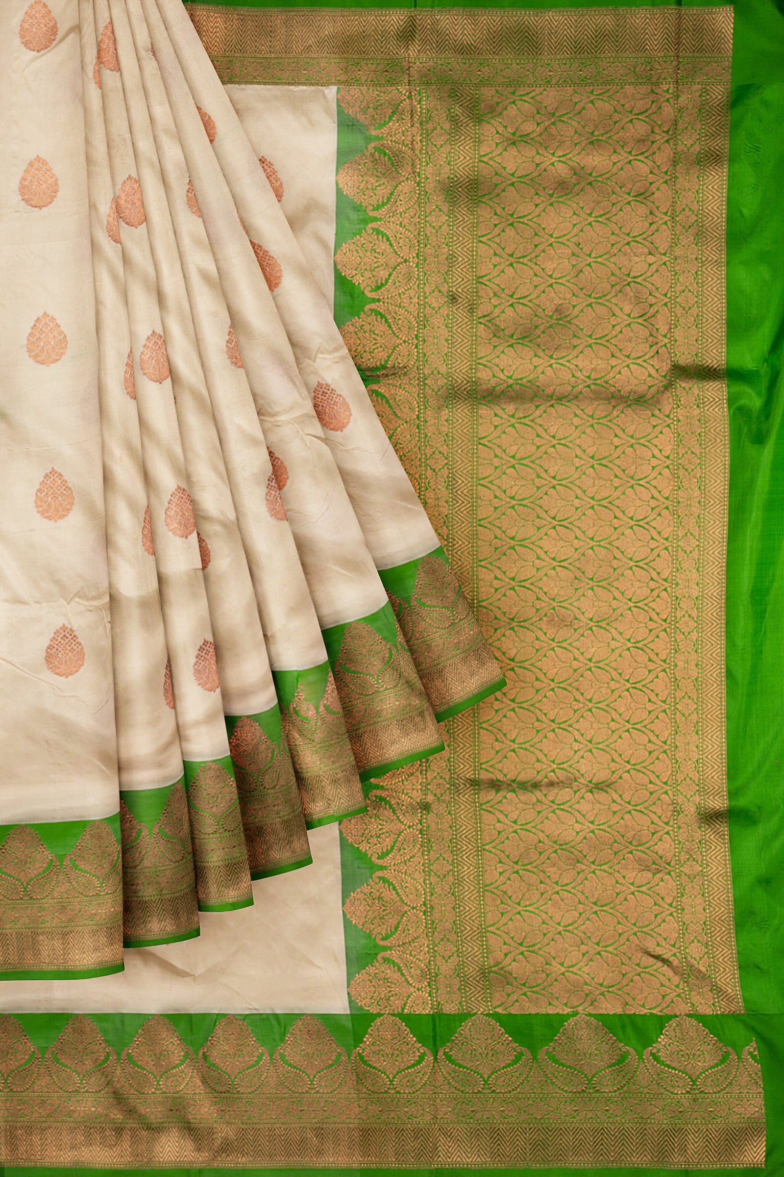 Off White Woven Banaras Saree AB0721