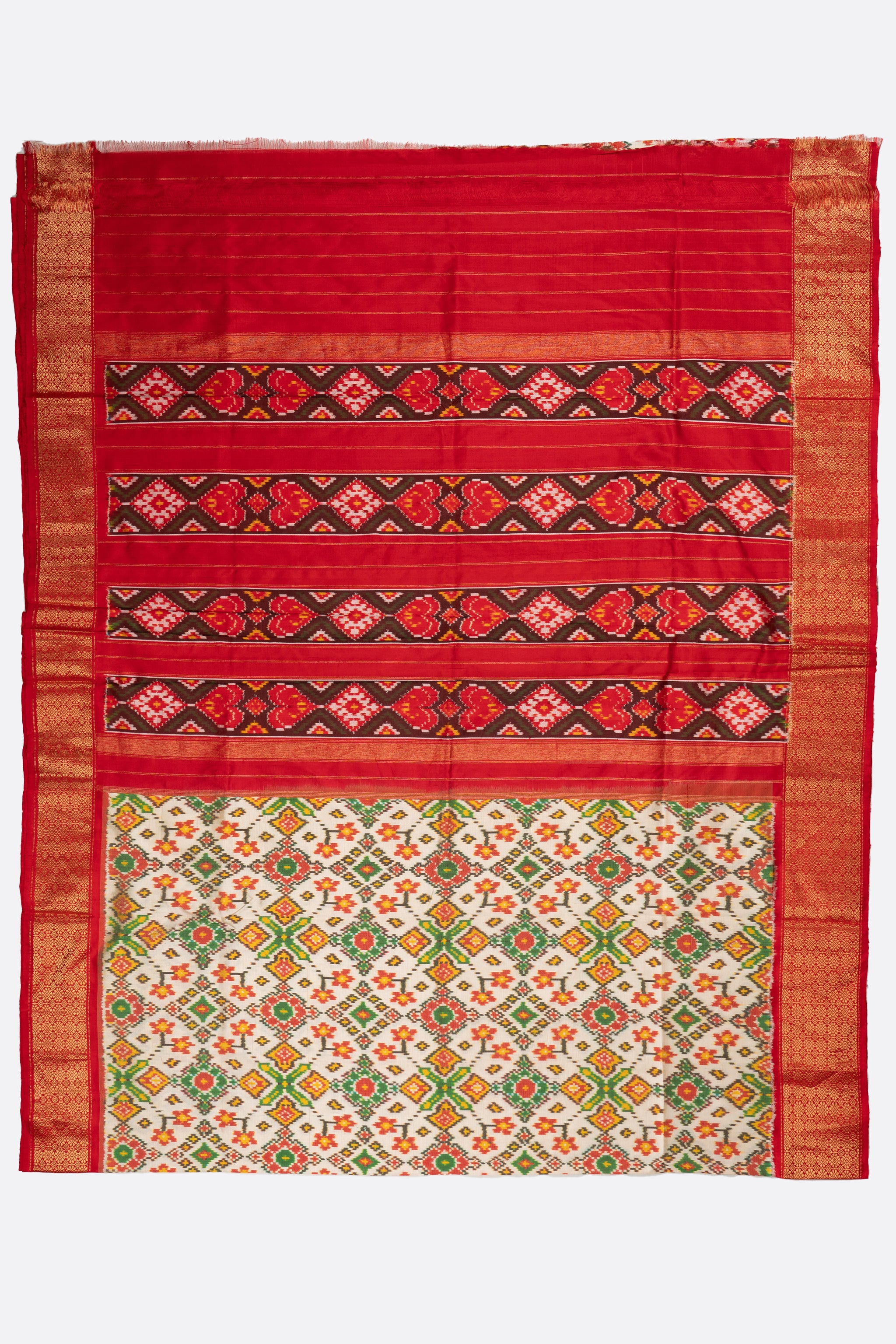 Off White Woven Pure Patola Saree ES1048