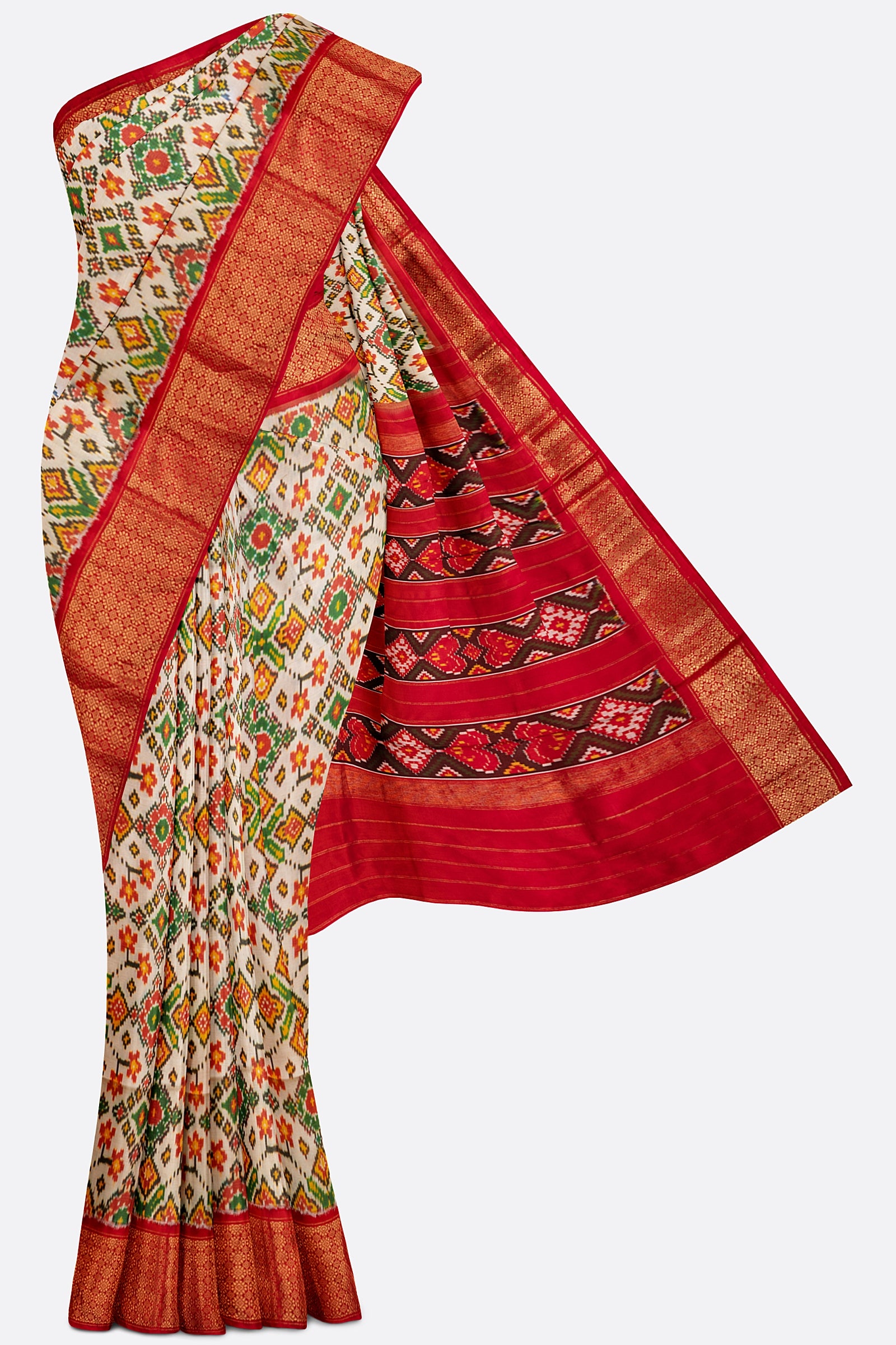 Off White Woven Pure Patola Saree ES1048