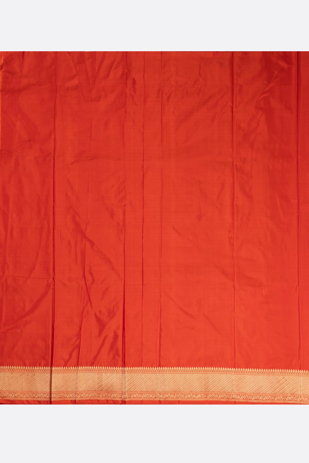 Orange Woven Banaras Saree F00209