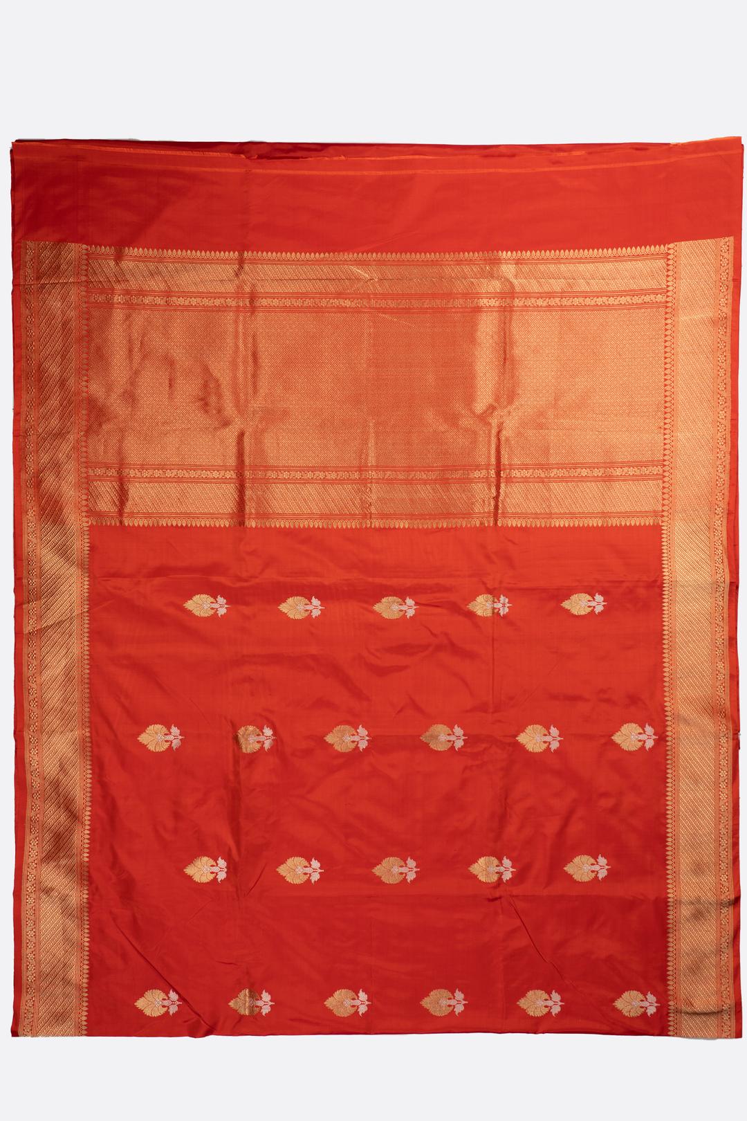 Orange Woven Banaras Saree F00209