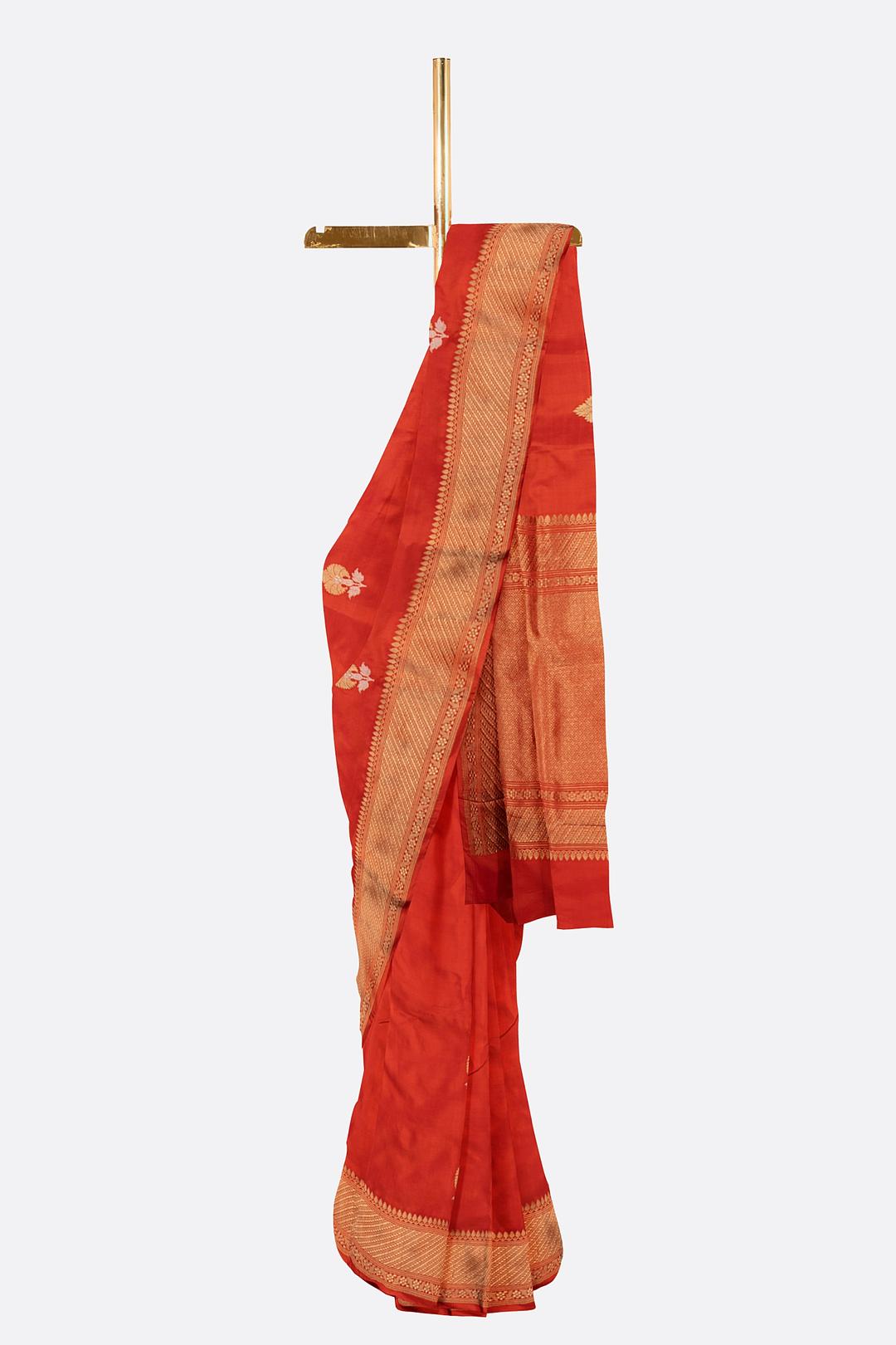 Orange Woven Banaras Saree F00209