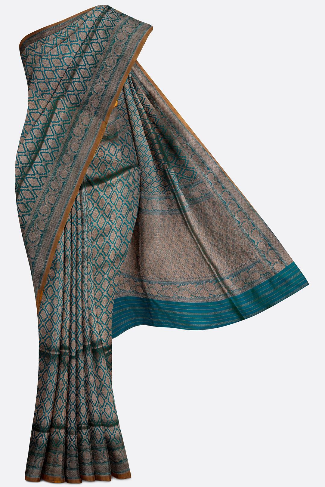 Peacock Blue Woven Banaras Saree ES0474