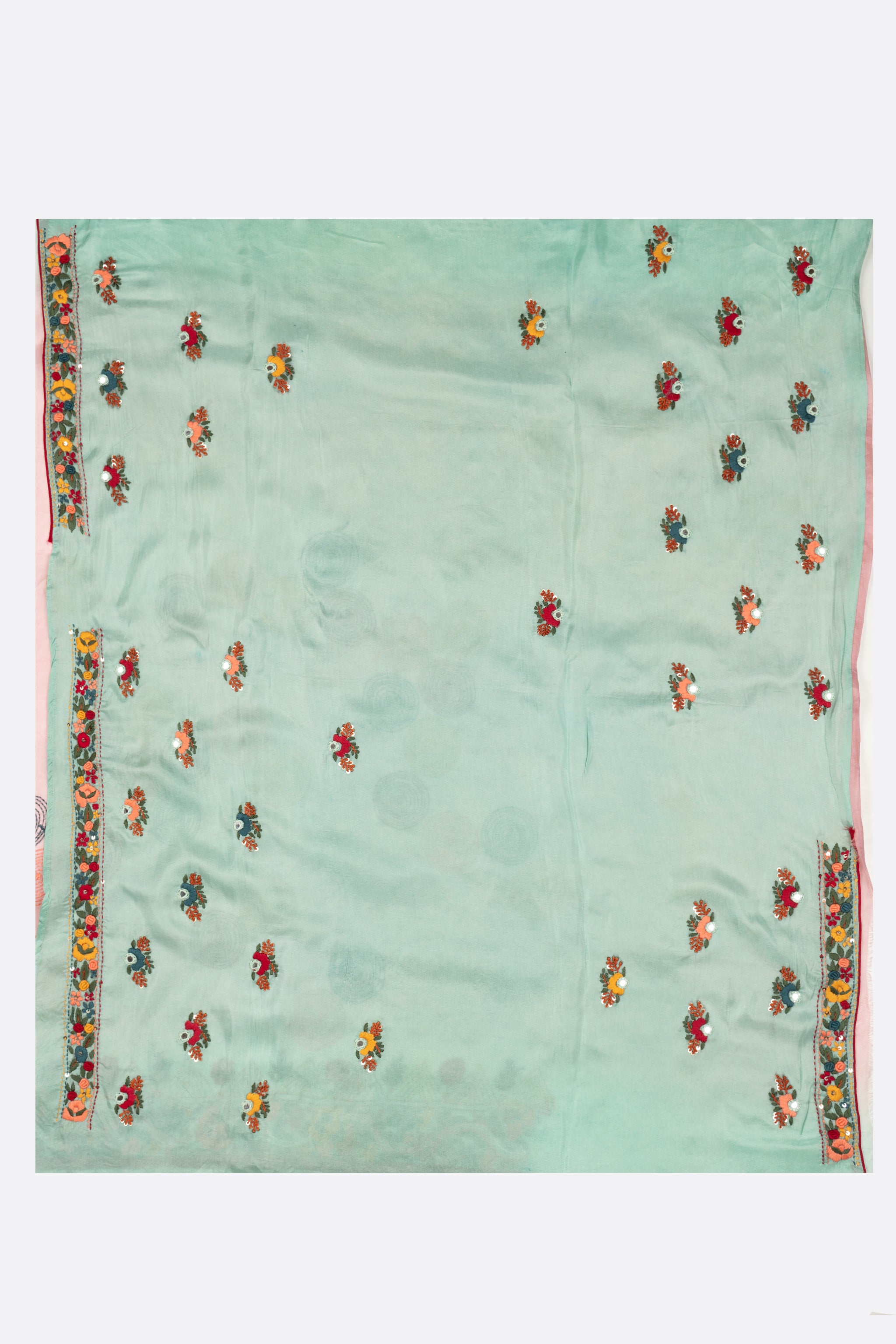 Pink Embroidered Organza Saree F01122