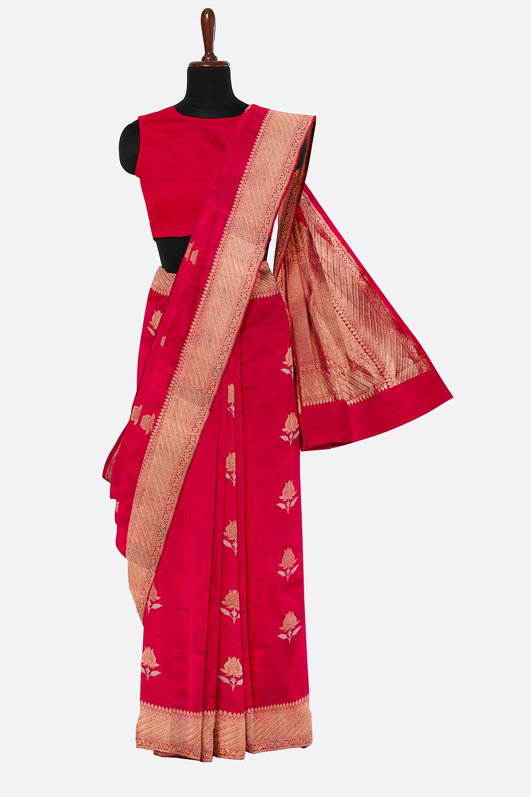 Pink Woven Banaras Saree F00209