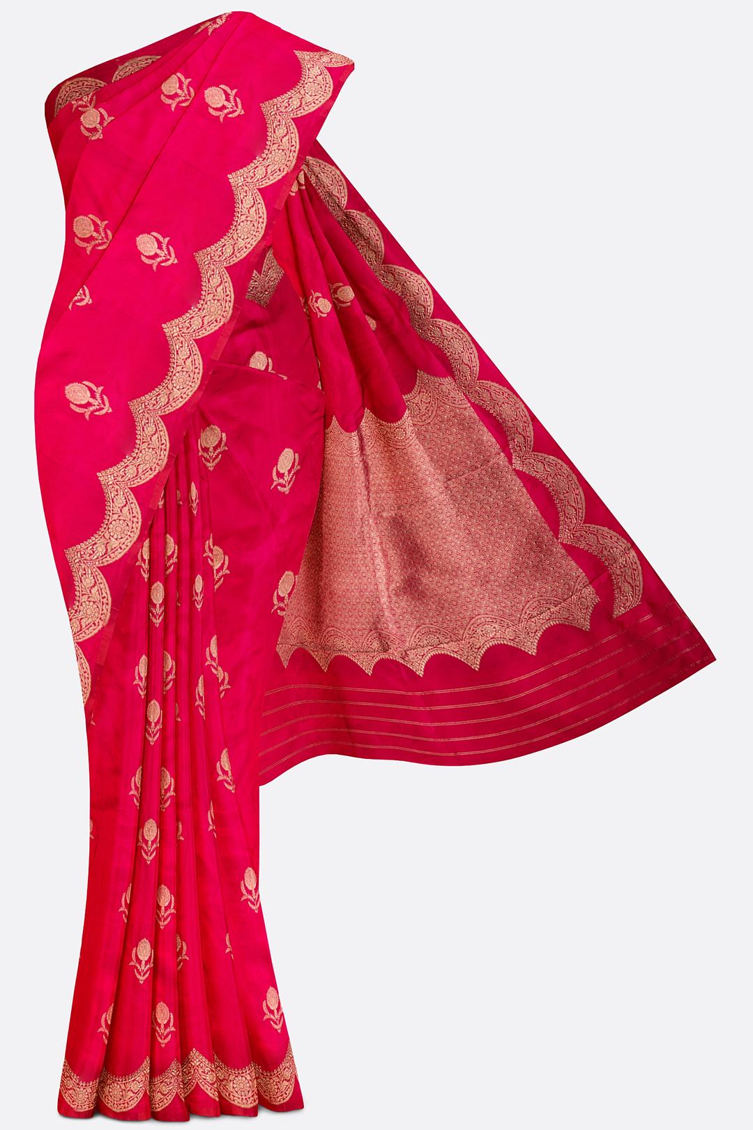 Pink Woven Banaras Saree F00443