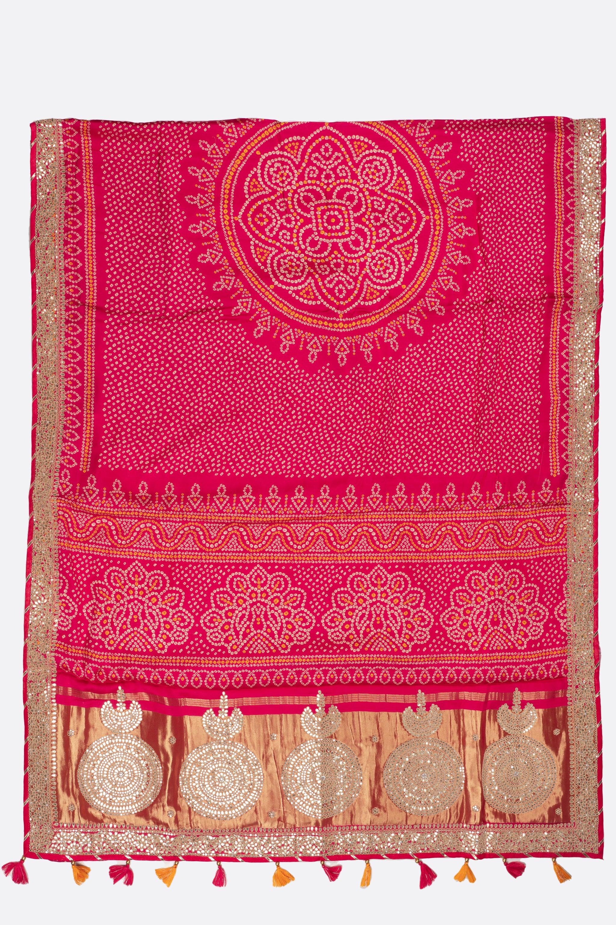Pink Woven Bandhani Saree ES0290
