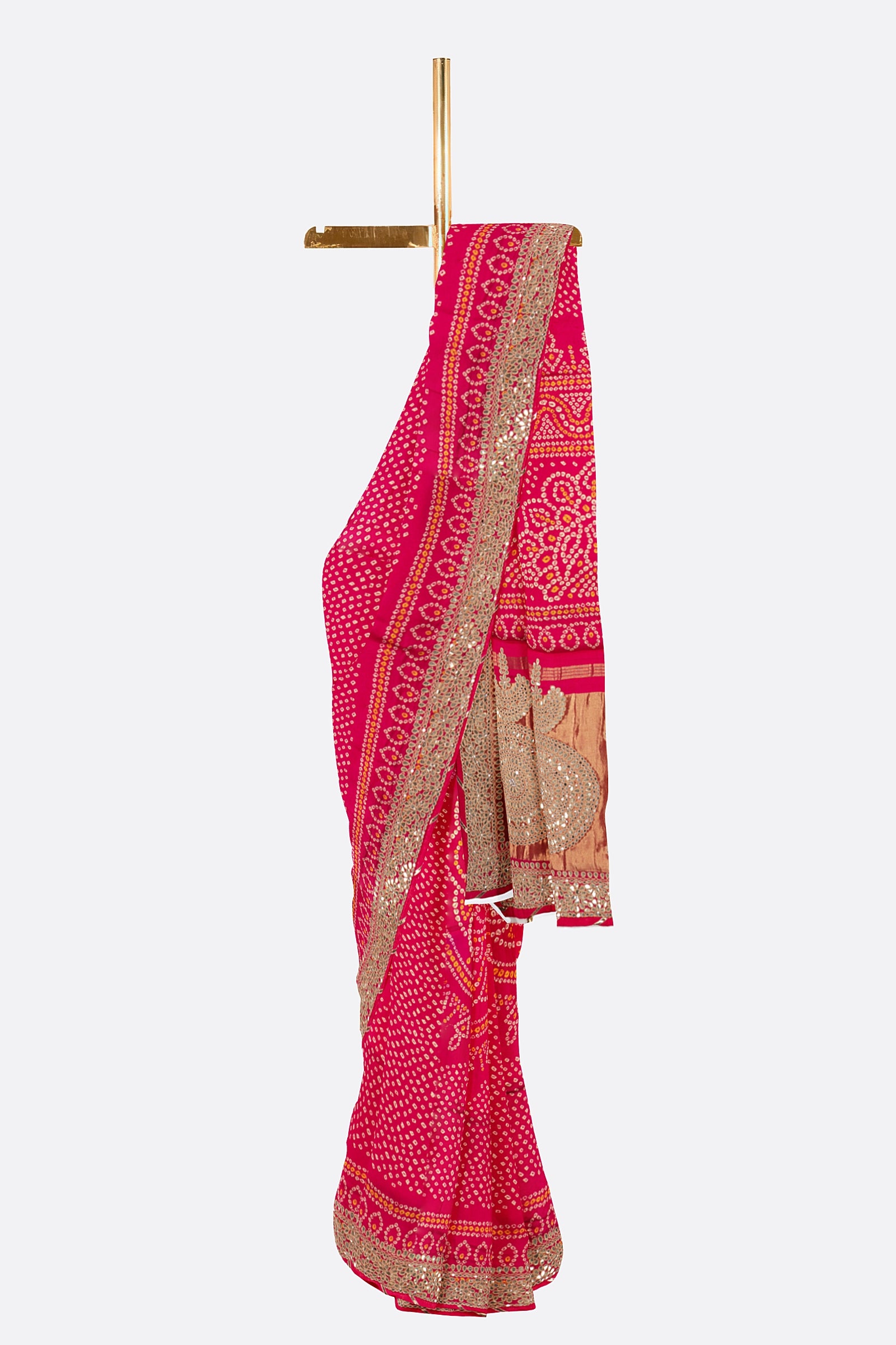Pink Woven Bandhani Saree ES0290