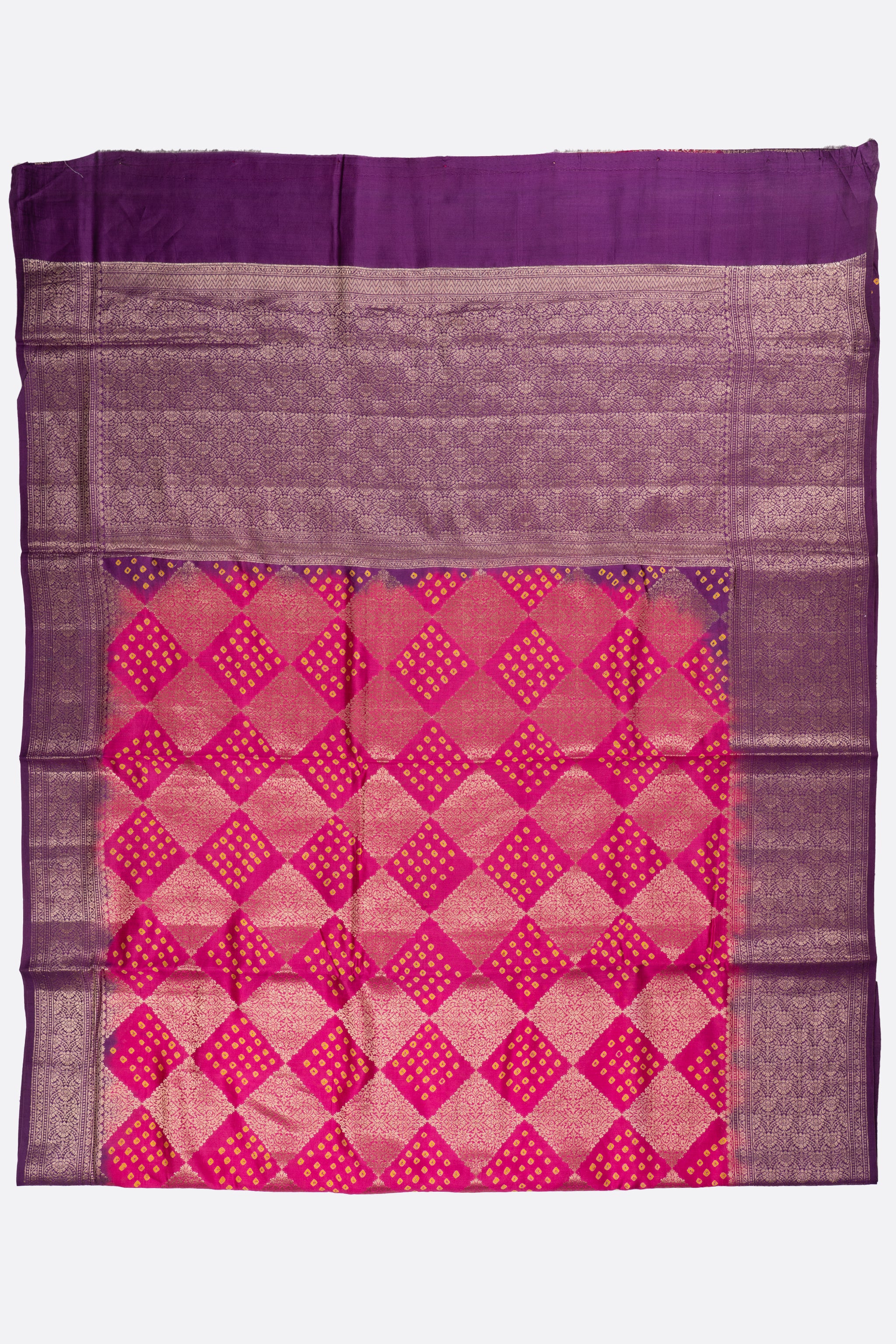 Pink Woven Chiniya Saree ES1147
