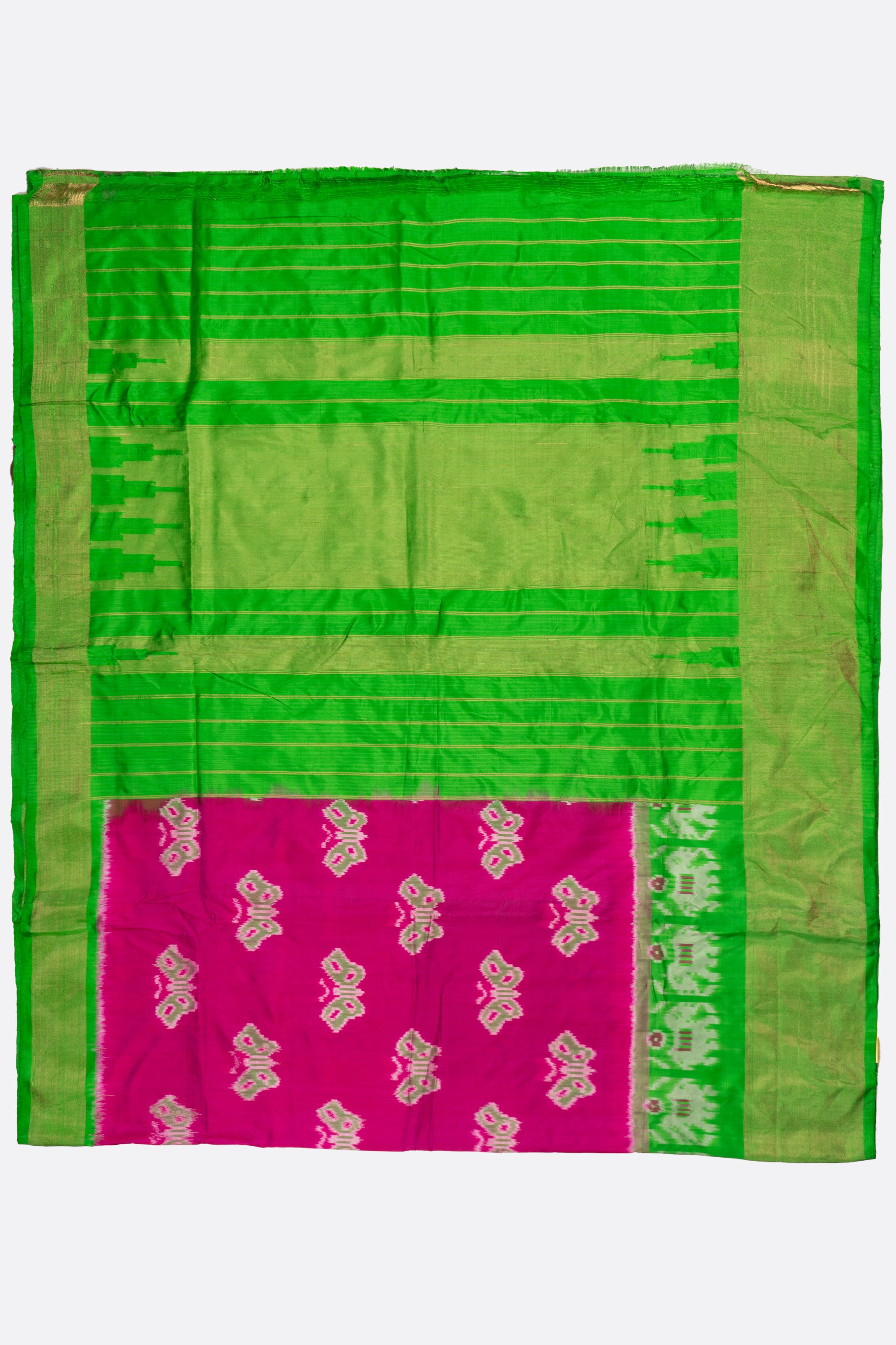 Pink Woven Ikat Pochampally Saree IA002