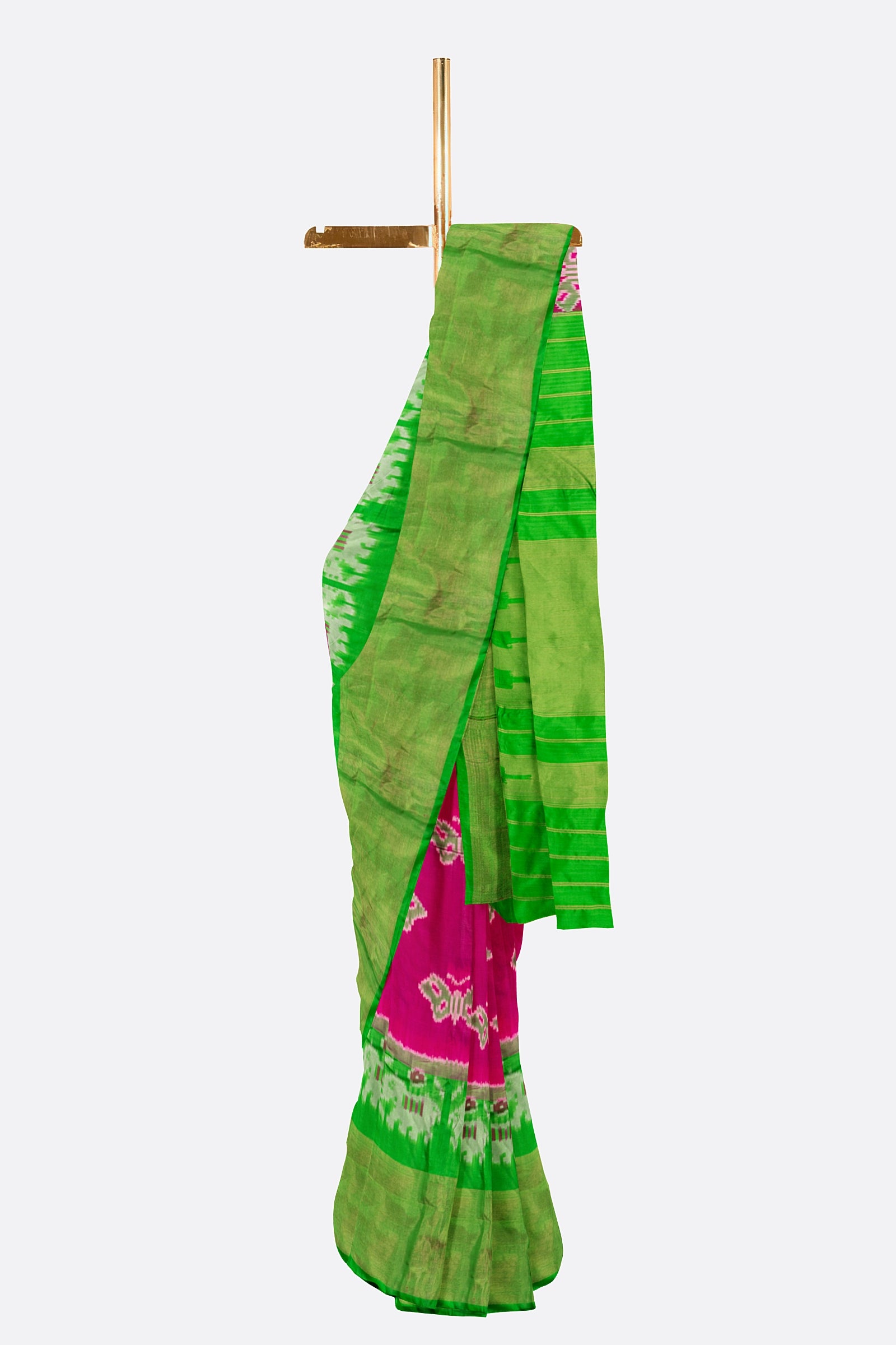 Pink Woven Ikat Pochampally Saree IA002