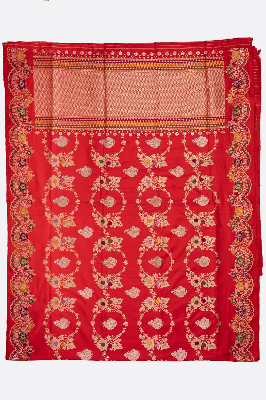 Red Woven Banaras Saree F00198