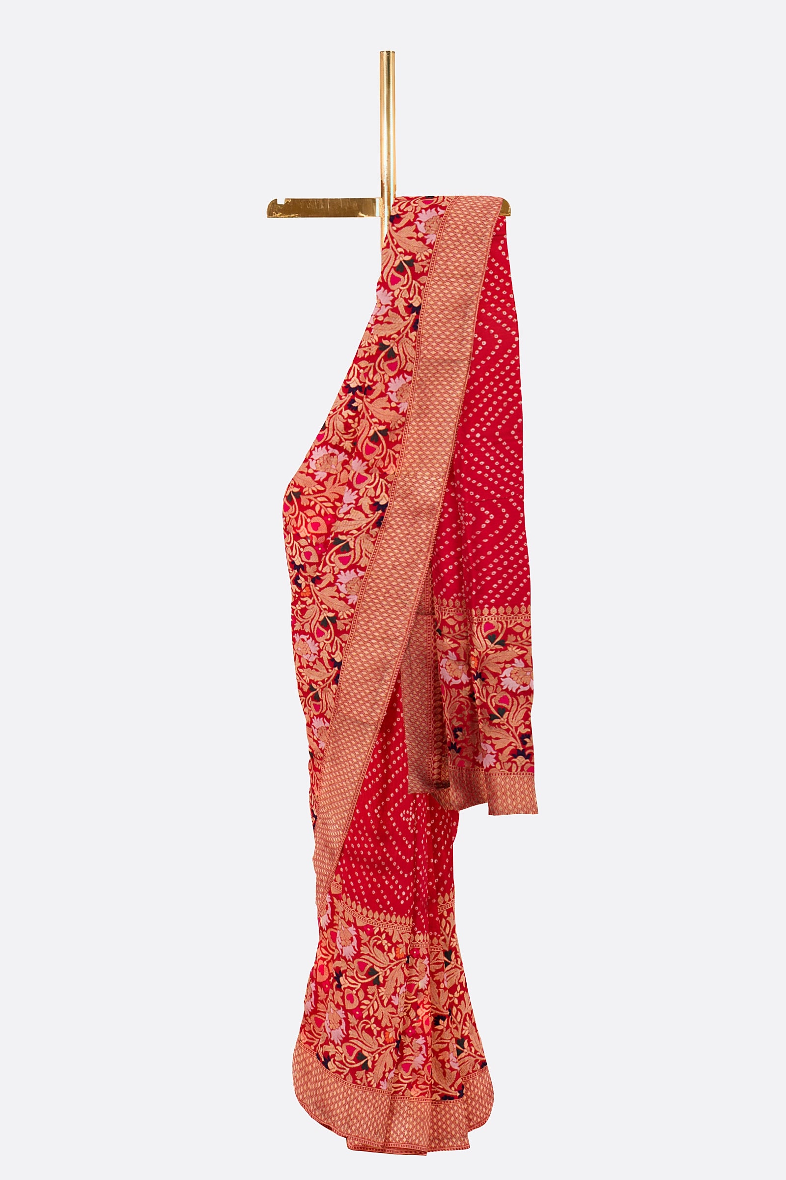 Red Woven Bandhani Saree DS0276