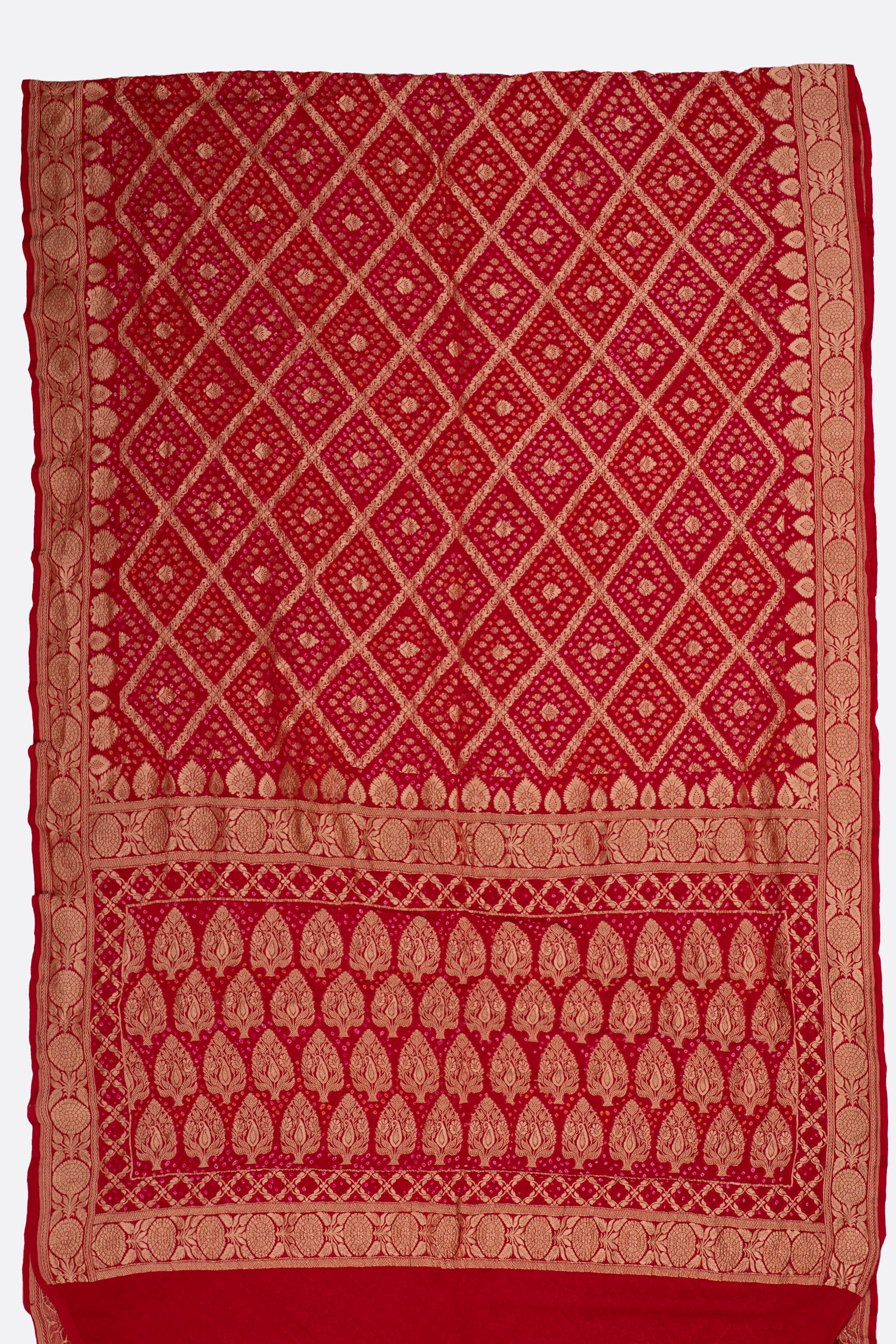 Red Woven Bandhani Saree ES0445