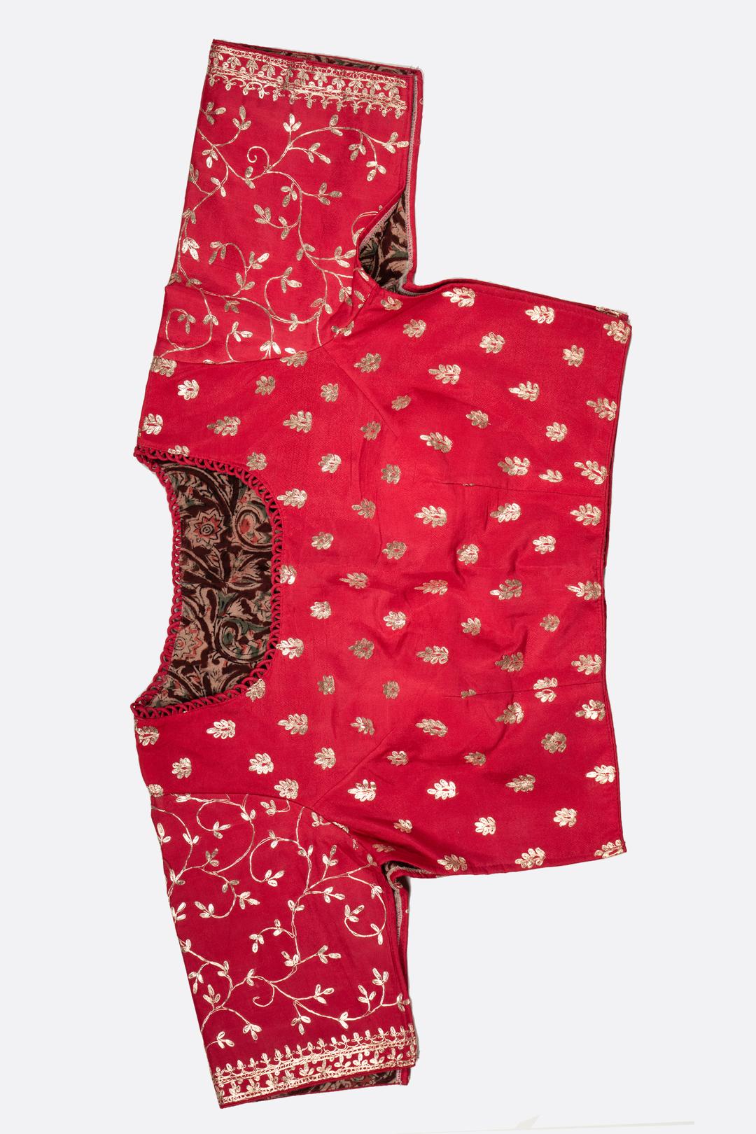 Red And Orange Plain Organza Saree F01106