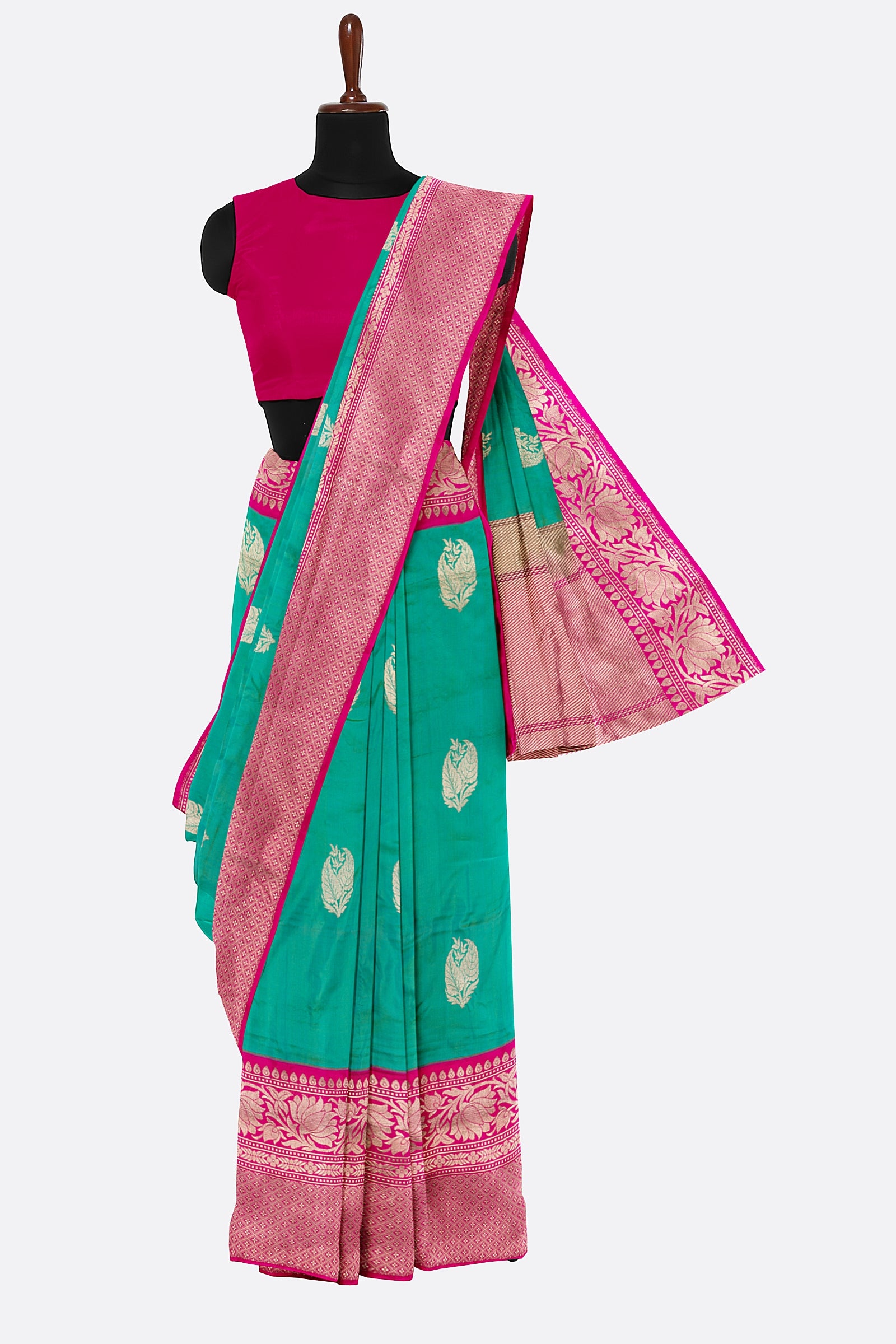 Sea Green Woven Banaras BS0986
