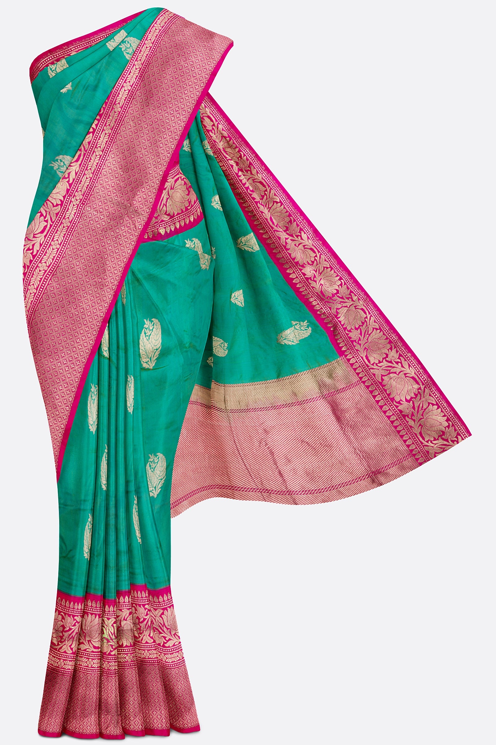 Sea Green Woven Banaras BS0986