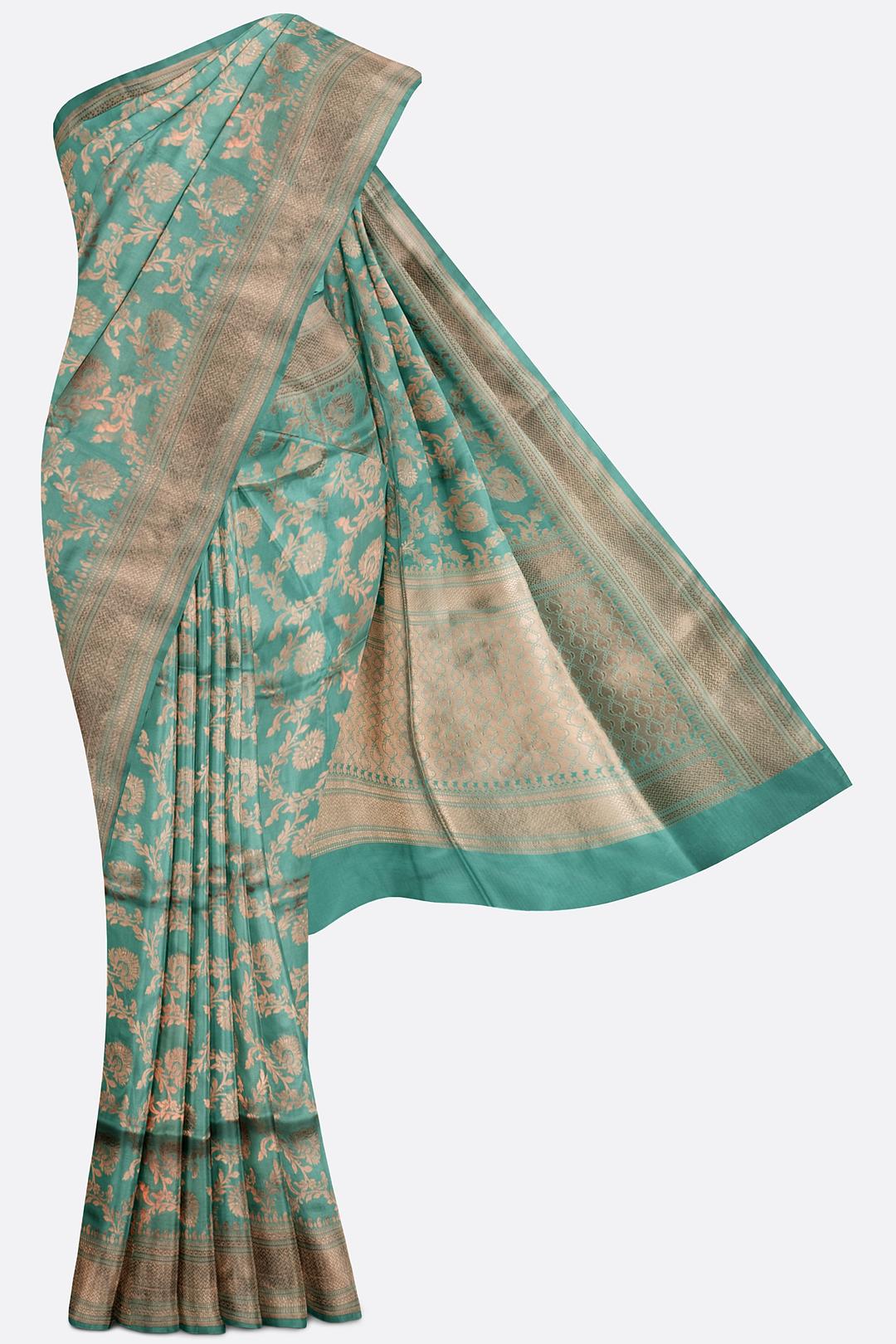 Sky Blue Woven Banaras Saree F00211