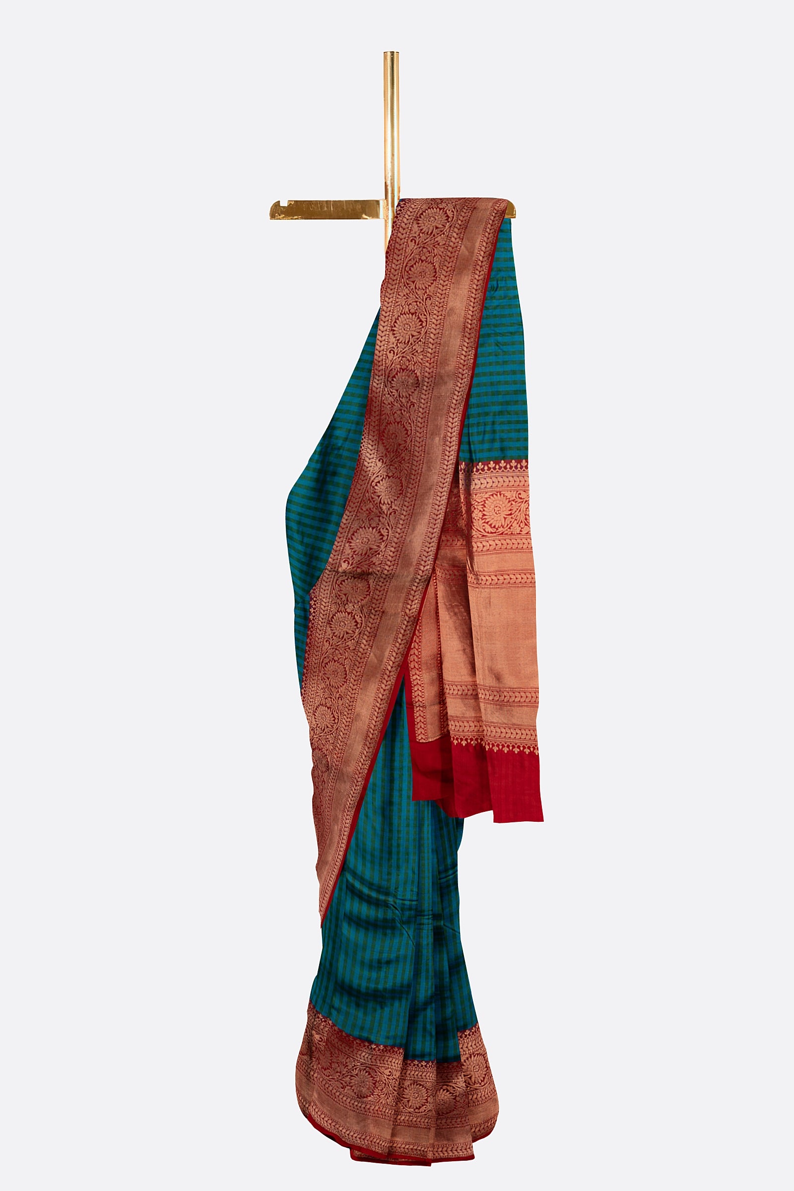 Teal Blue Woven Banaras Saree AB1314