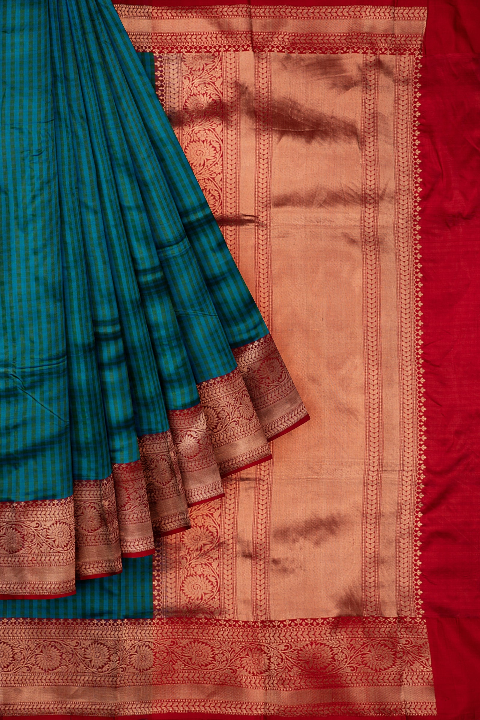 Teal Blue Woven Banaras Saree AB1314