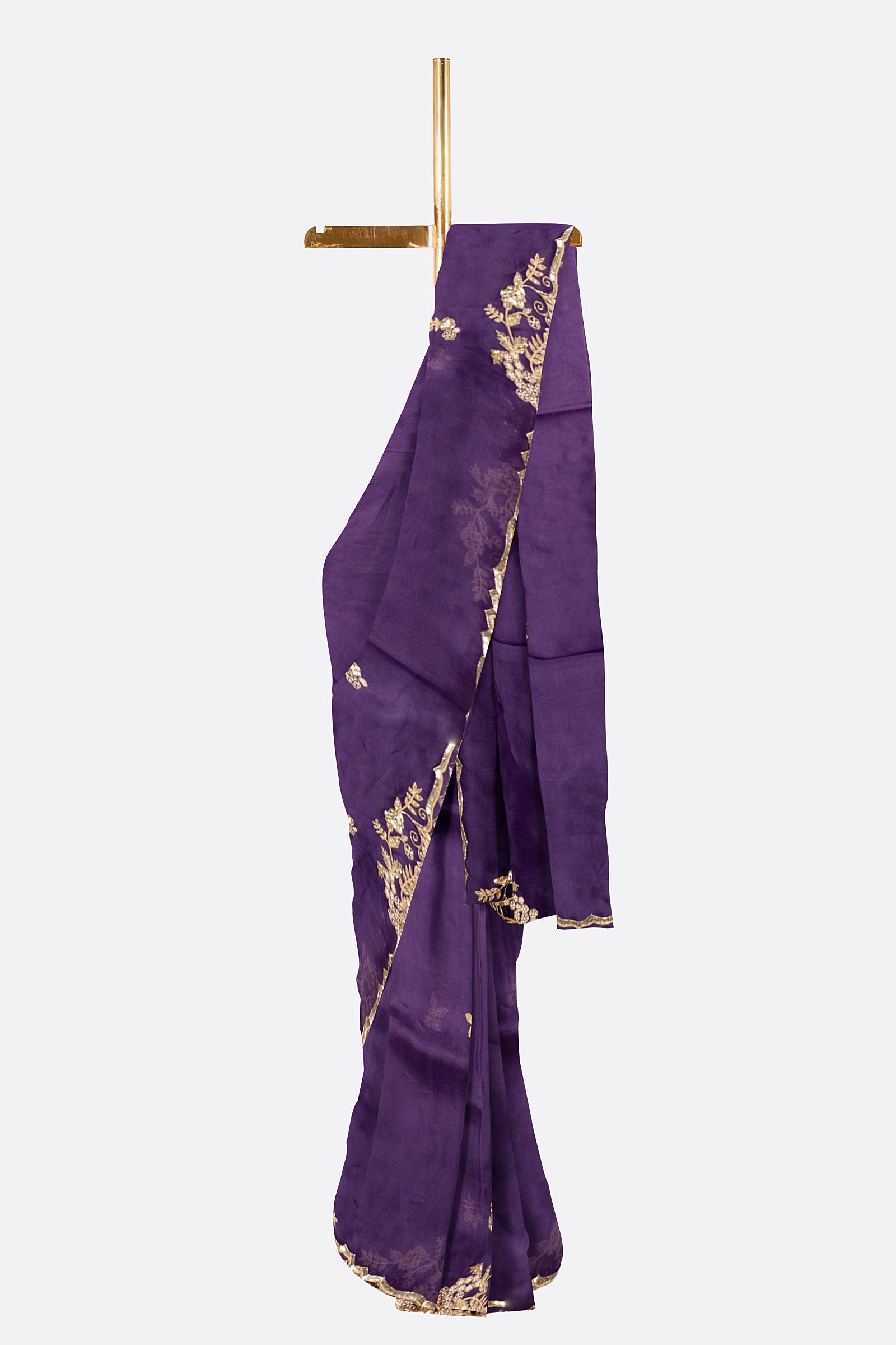 Violet Embellished Organza Saree ES1343