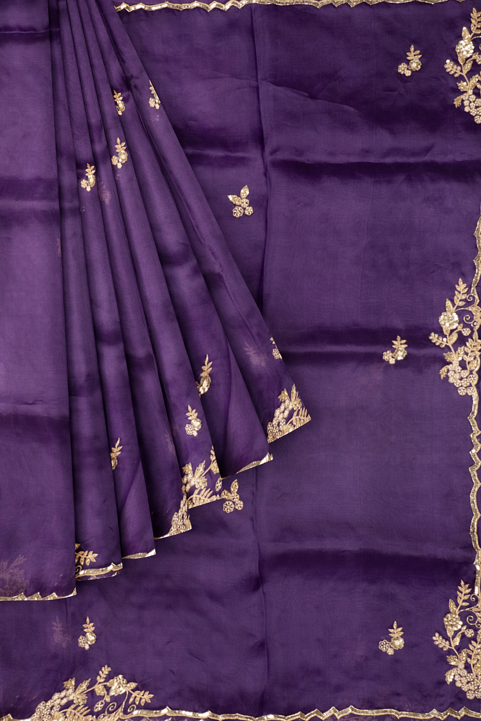 Violet Embellished Organza Saree ES1343