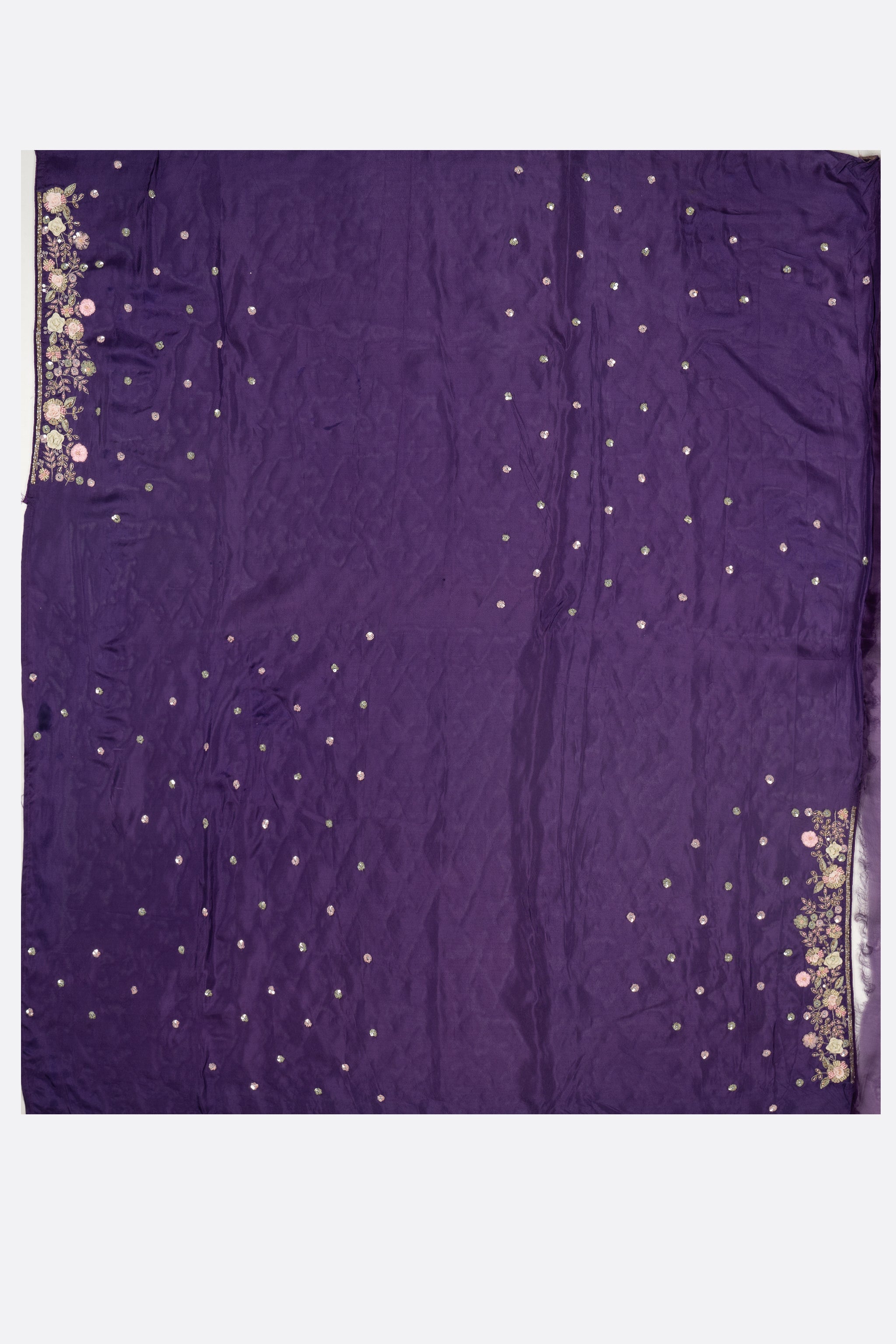 Violet Embroidered Organza Saree ES1348