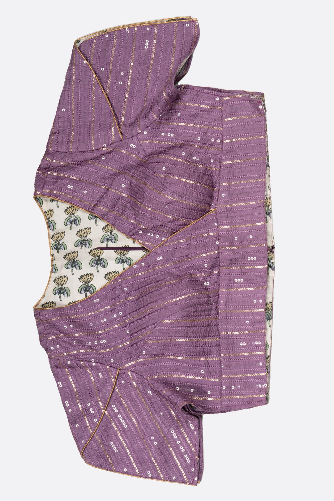 Violet Printed Georgette Saree DS0946