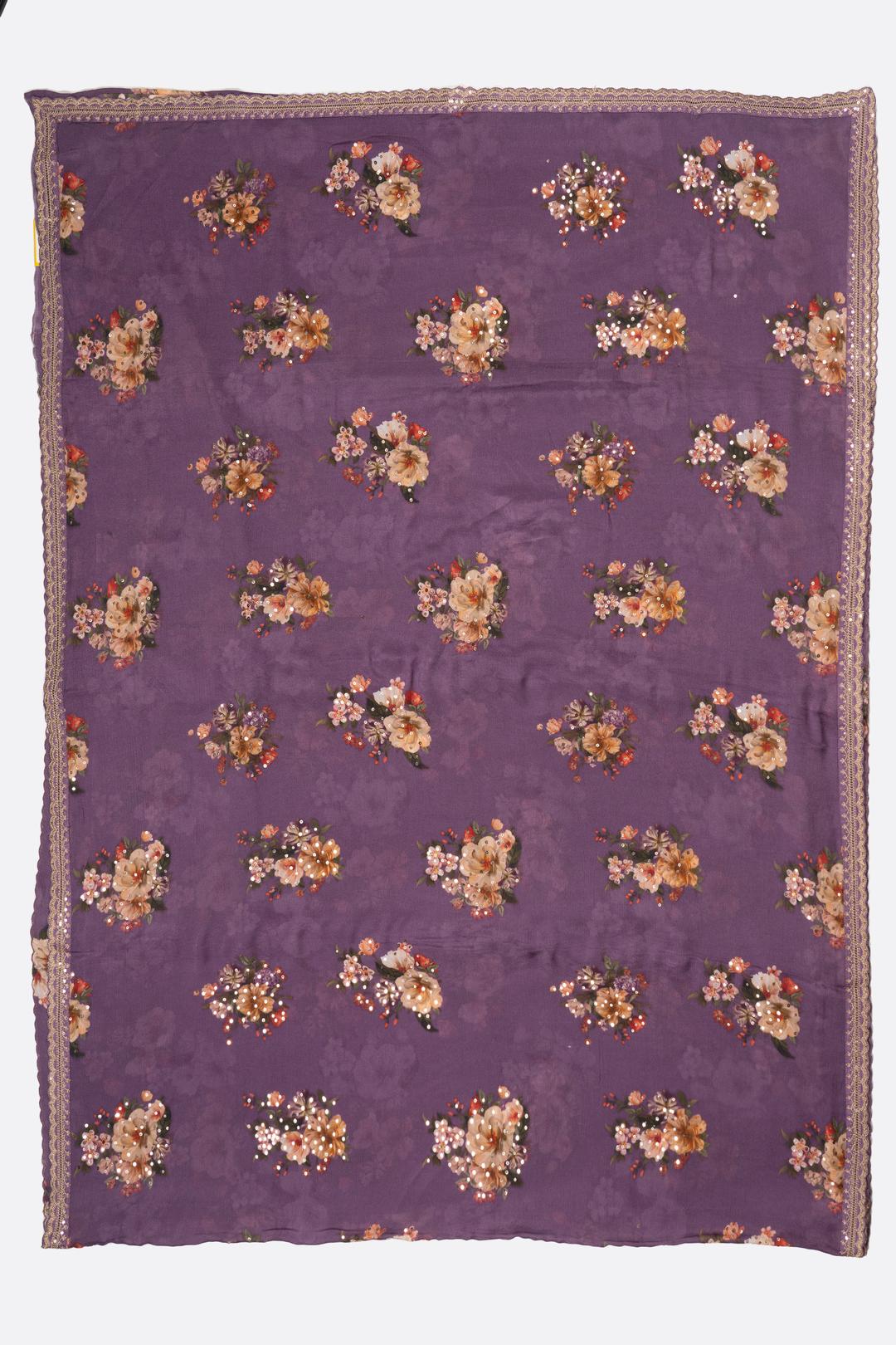 Violet Printed Georgette Saree DS0946