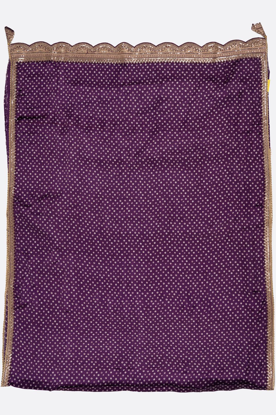 Violet Printed Satin Saree F01118